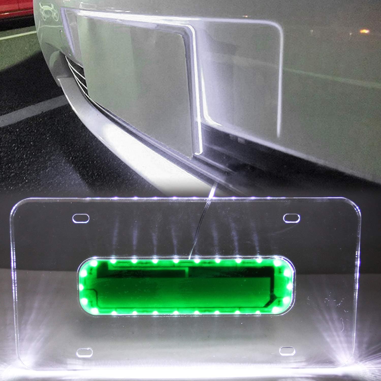 Universal Auto White LED Light Acrylic License Plate Frame Holder 12V 26 LEDs Car Lighted Edge Lit White LED Light Plaque Plate Number Lamp Shell Frame