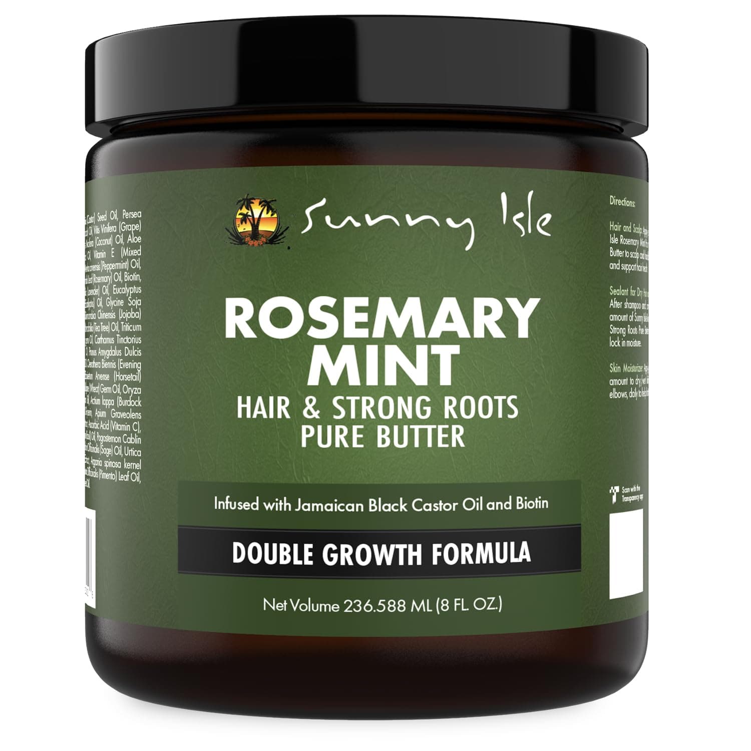 Rosemary Mint Hair and Strong Roots Butter 8oz | Infused with Biotin & Jamaican Black Castor Oil | Strengthen and Nourish Hair | Dry Scalp, Split Ends