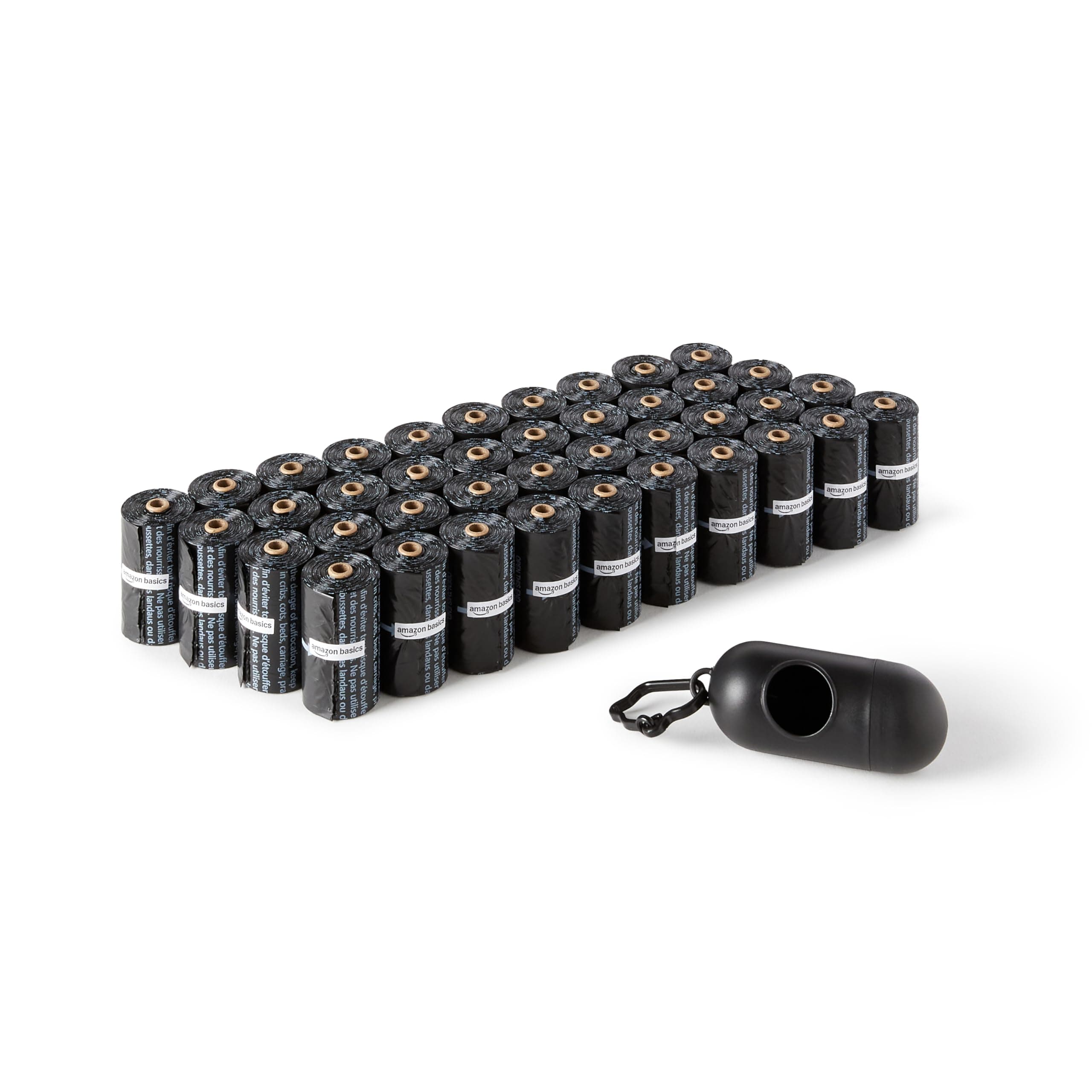 Amazon Basics Dog Poop Leak Proof Bags with Dispenser and Leash Clip, Unscented, 13" x 9", 600 Count