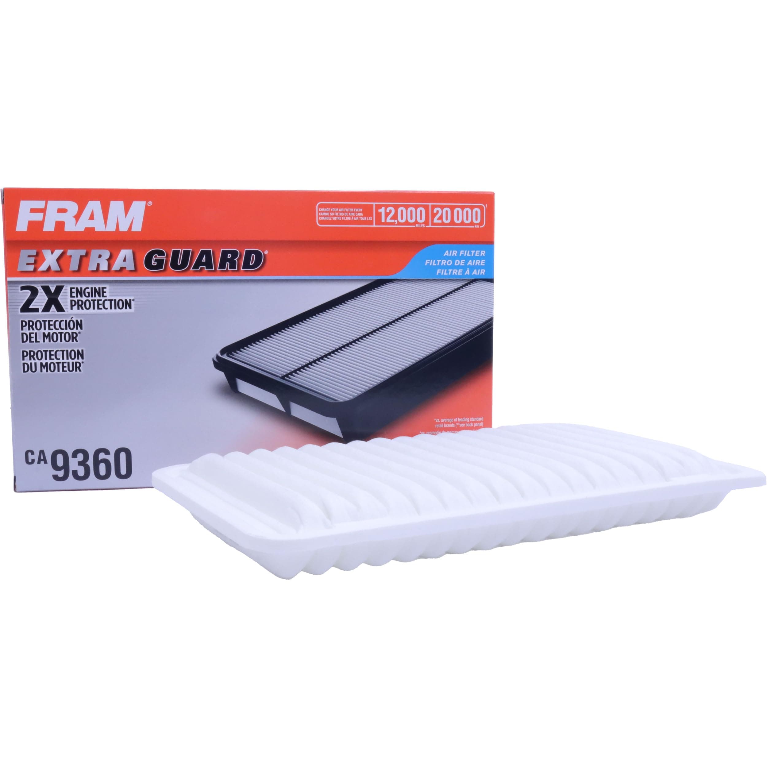 FRAM Extra Guard CA9360 Replacement Engine Air Filter for Select Lexus and Toyota Models, Provides Up to 12 Months or 12,000 Miles Filter Protection