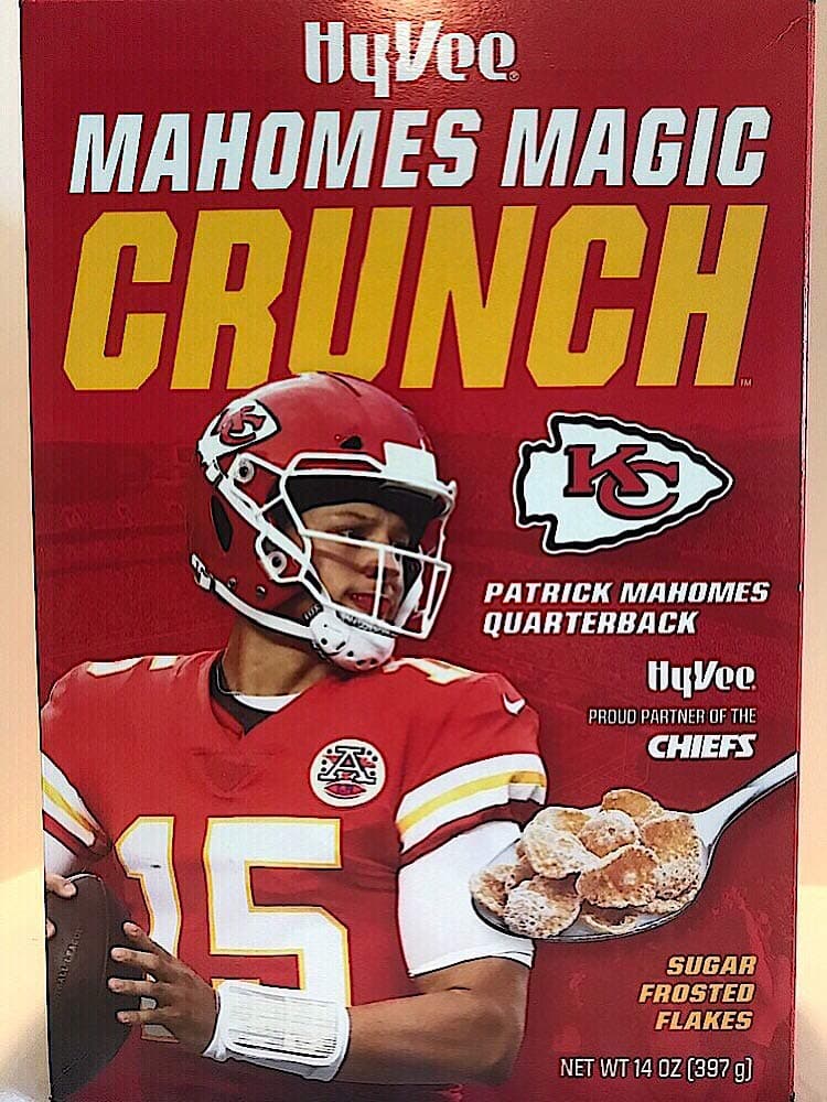 Mahomes Magic Crunch Hyvee Sugar Frosted Flakes Cereal NIB