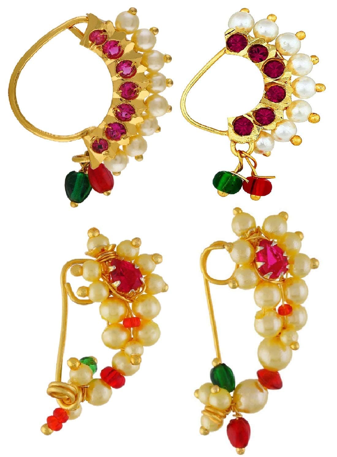 FASHIONS Maharashtrian Marathi Nath without piercing nose pin ring clip on Nathiya for women.