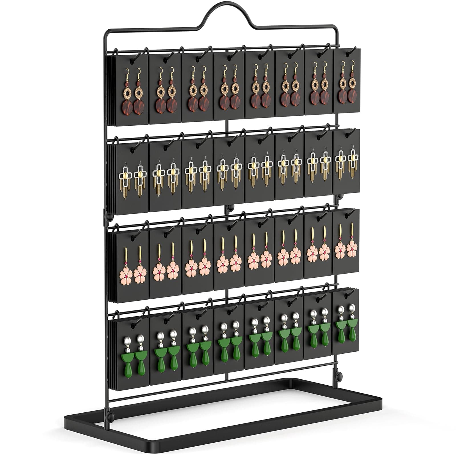 TJ.MOREE Jewelry Display for Vendors, Earring Display Stand for Selling, Necklace Display Stands Earring Cards for Selling Bracelets, Hair Accessories (16 Hooks)