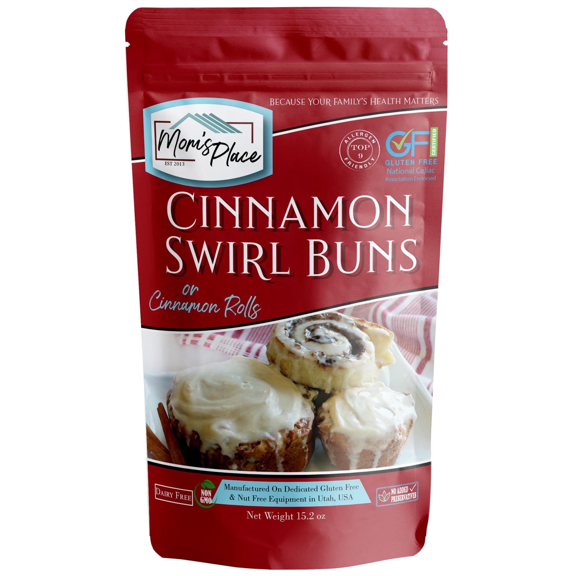 Cinnamon Swirl Bun or Cinnamon Roll Mix, Vegan, Nut Free, Dairy Free & Soy Free, 15.2 oz