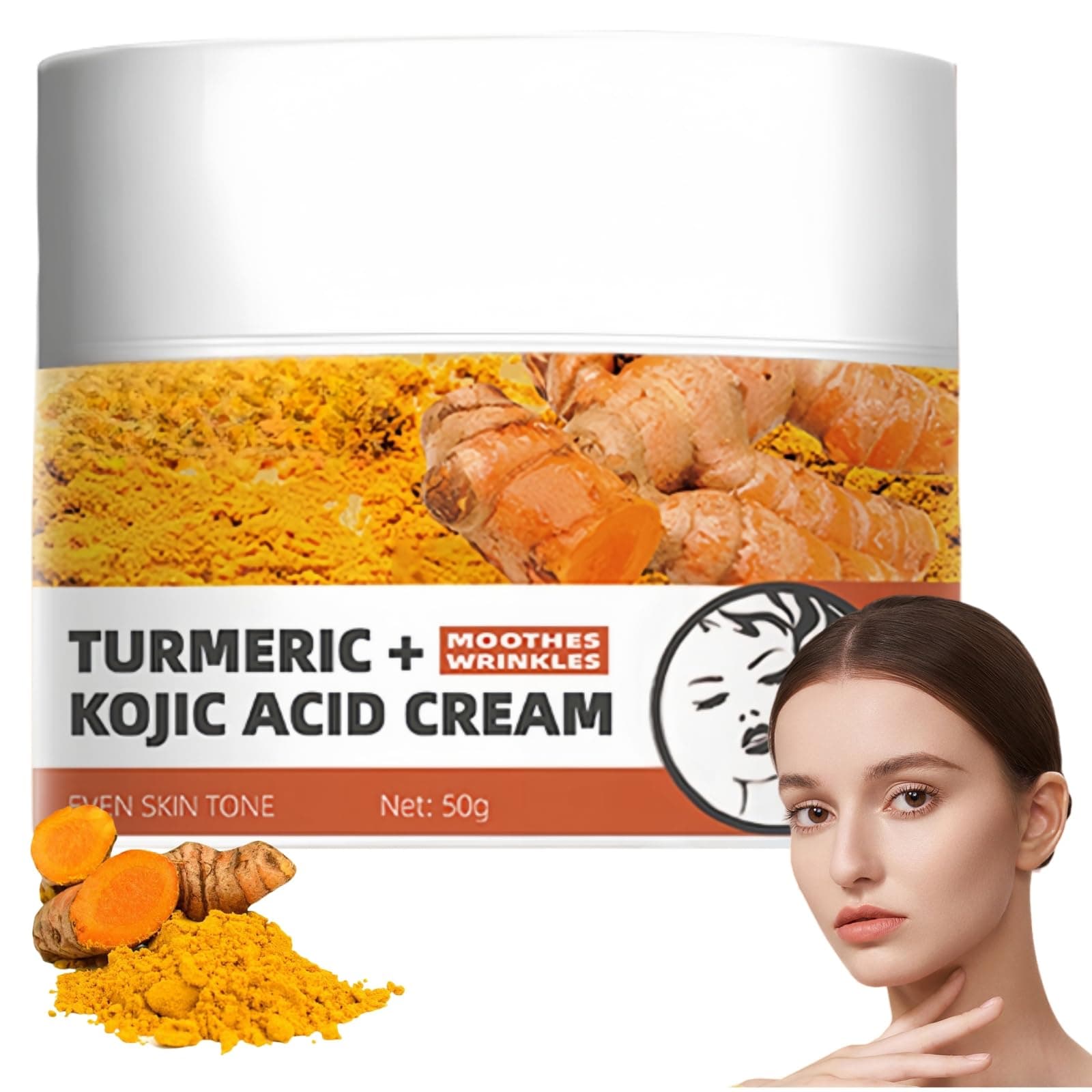 OumunTurmeric Kojic Acid Face Cream, Anti Aging & Skin Brightening Cream, Spot Cream