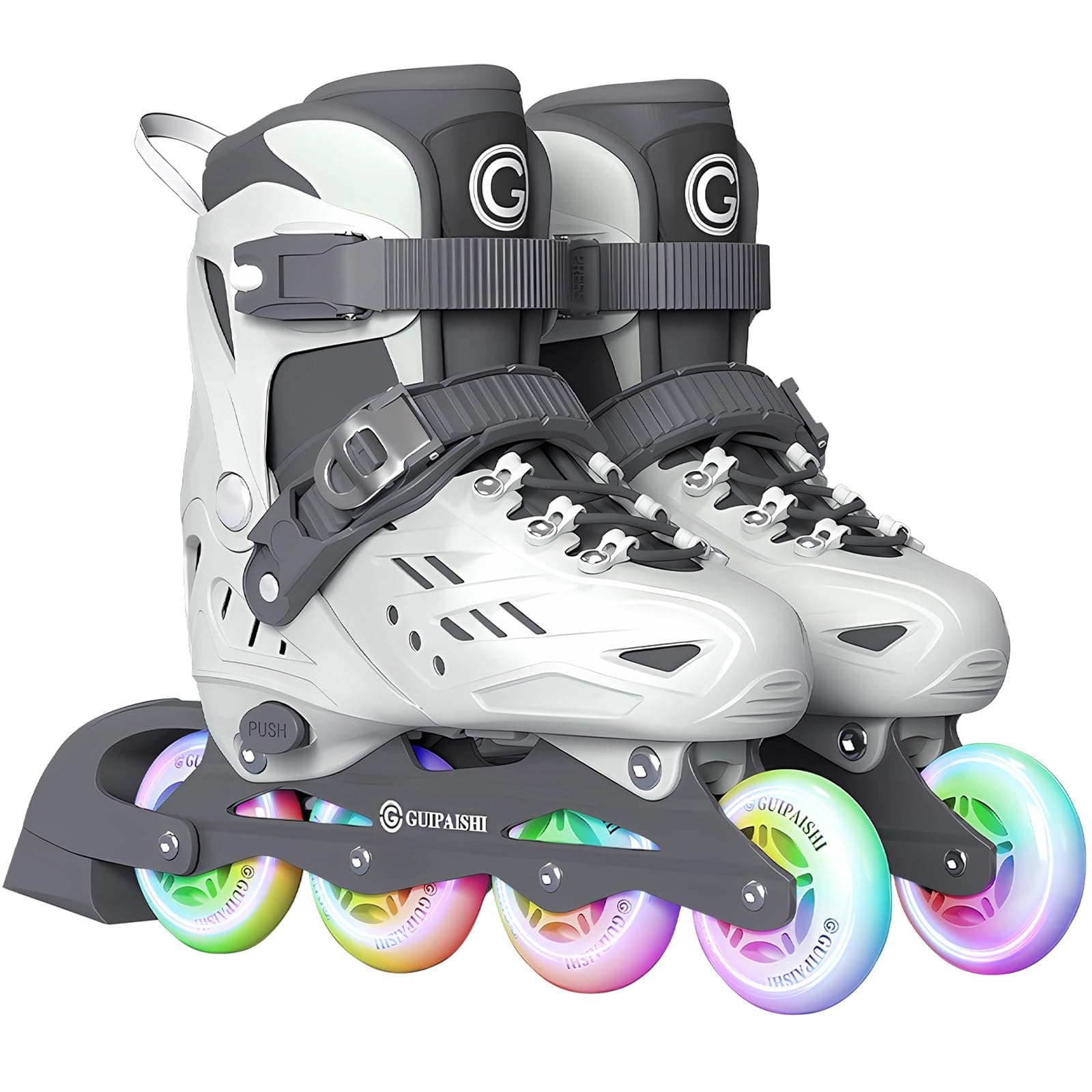 Skates Adjustable Inline Skates for Adult Women Youth with Light Up Wheels, Fun Illuminating Rollerskates Blades for Boys and Girls Indoor & Outdoor Beginners, M/L