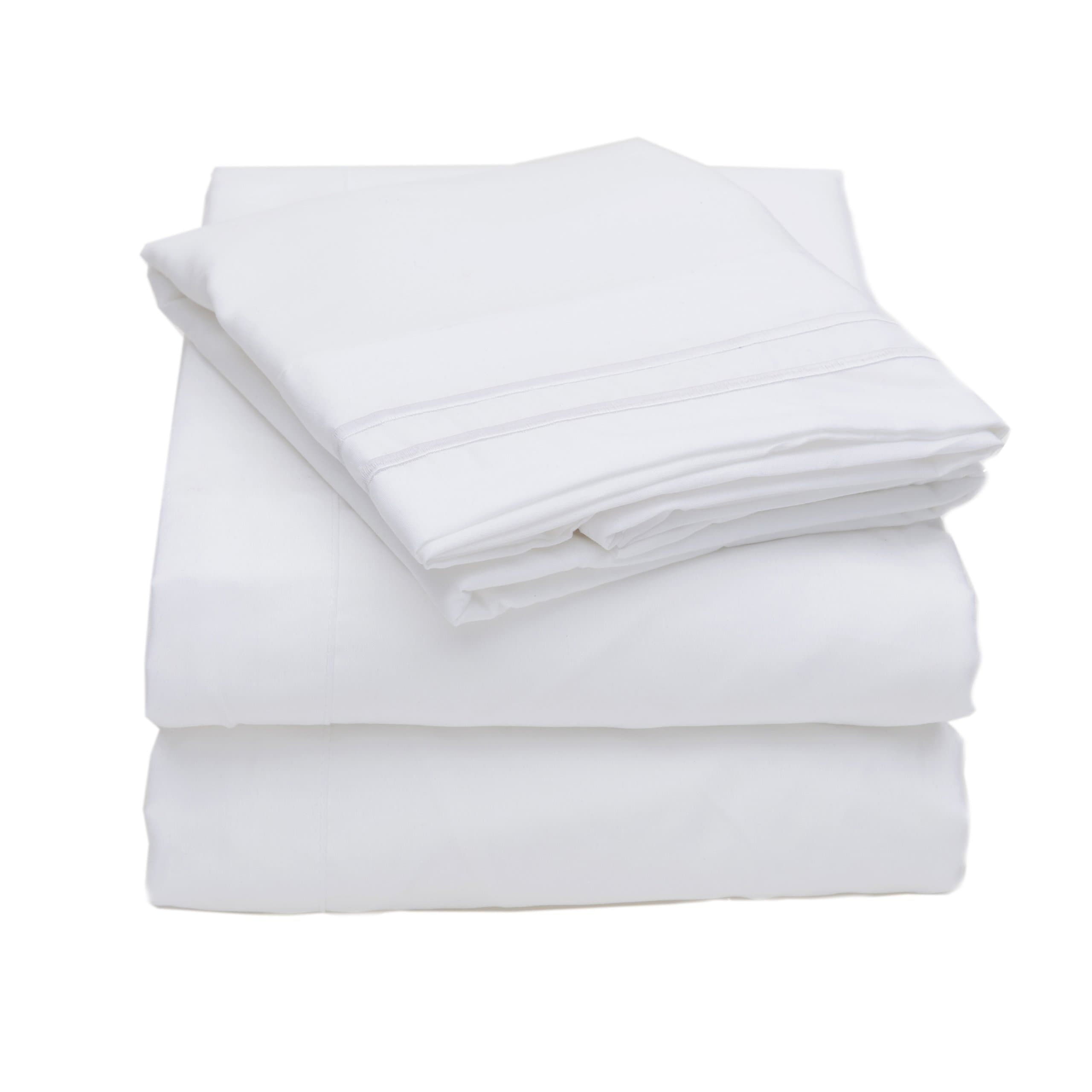 Olivia Branch 1800 Prime Collection - Soft and Cozy Sheet Sets - Wrinkle Resistant, deep Pocket, and Luxury Hotel Quality - Over in Twin, Full, Queen, King and Cal King - Queen, White