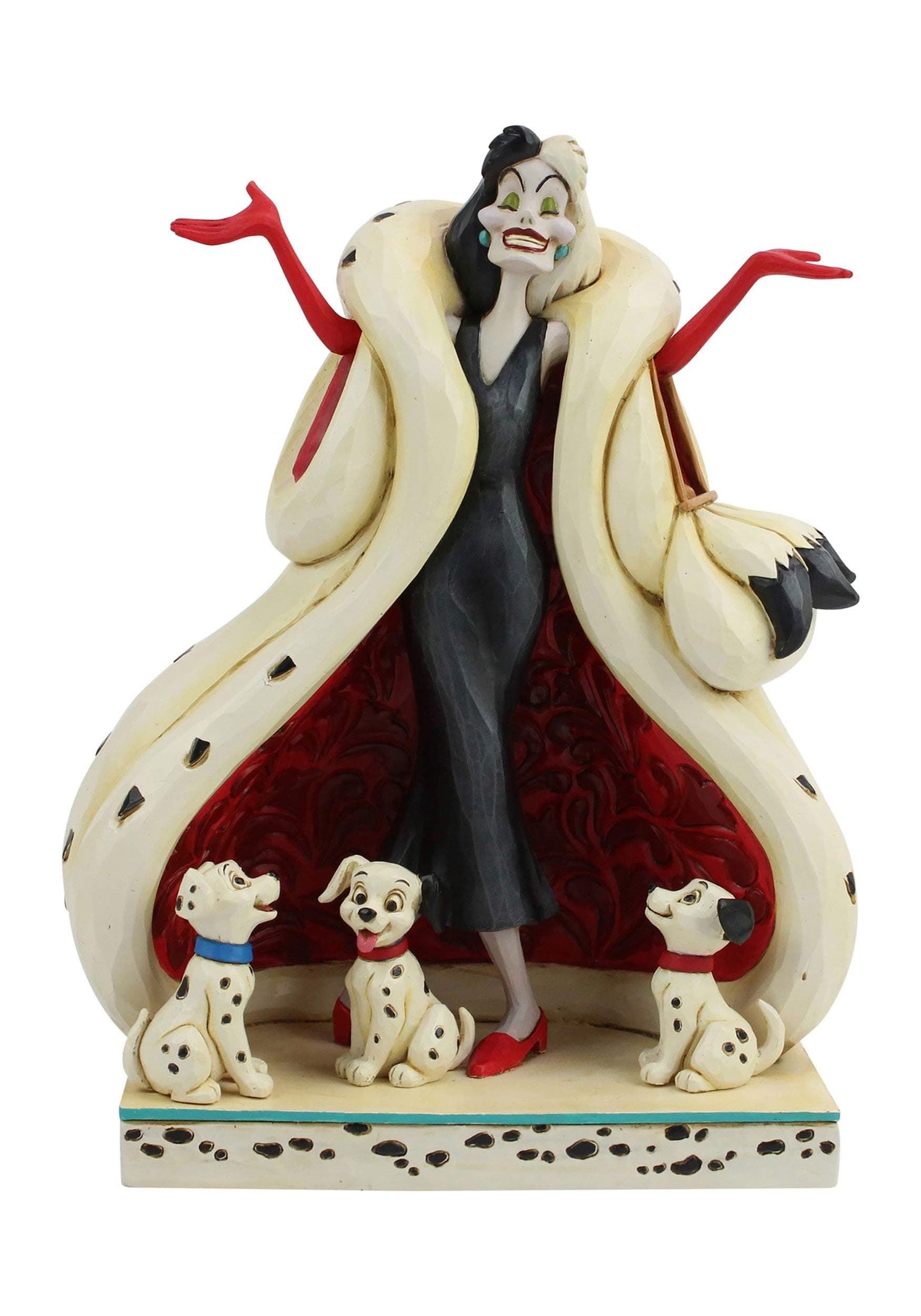 Enesco Disney Traditions by Jim Shore 101 Dalmatians Cruella de Vil with Puppies Figurine, 8.2 Inch, Multicolor