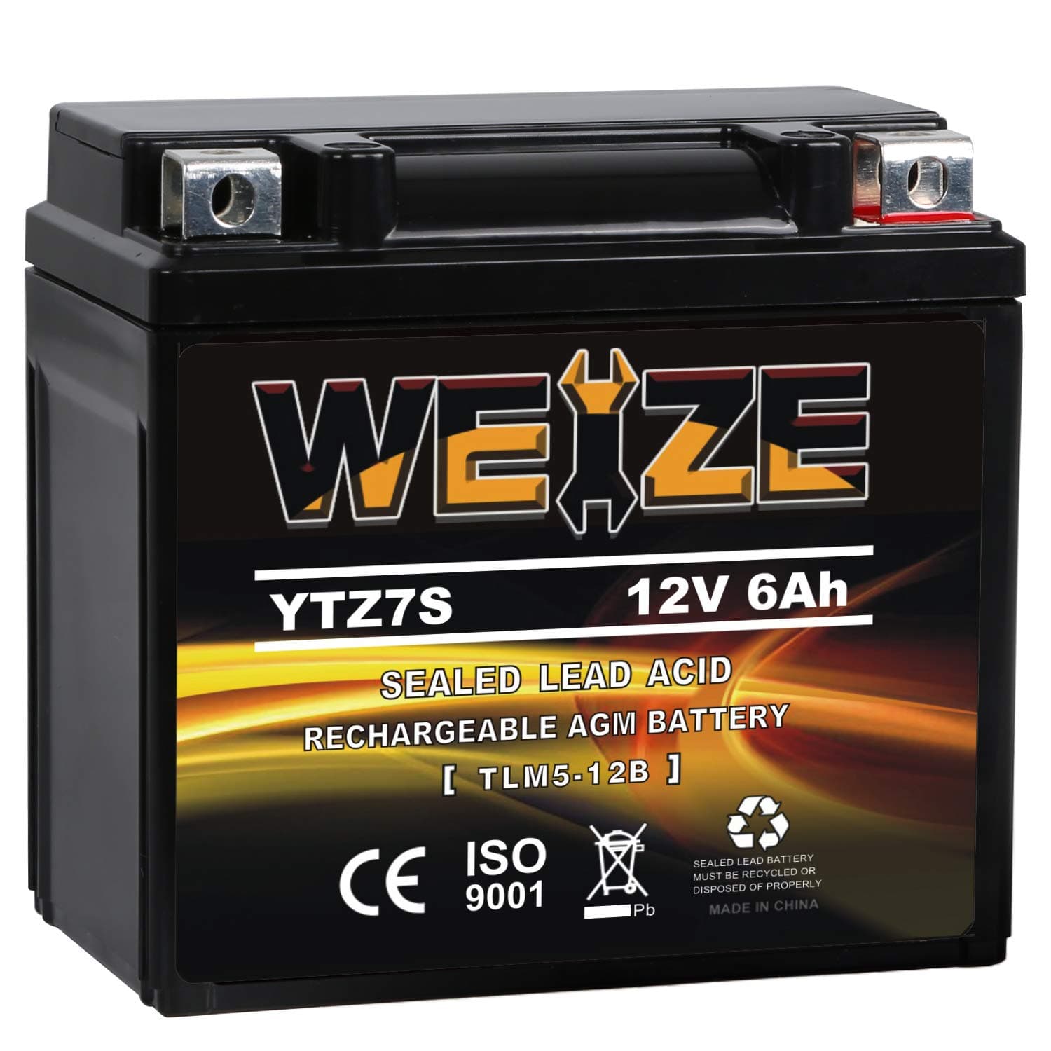 YTZ7S-BS Sealed Maintenance Free AGM Battery Replacement YTZ7S Compatible with Honda TRX450ER TRX450R ATV Motorcycle Battieres
