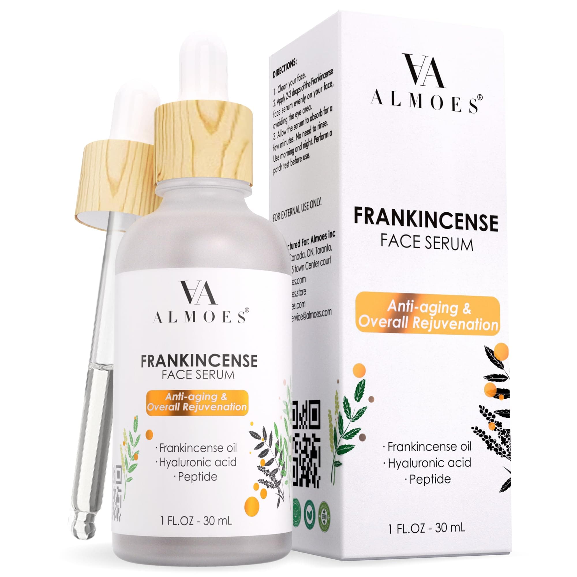ALMOES Frankincense Facial Serums, PEPTIDES.30 ML