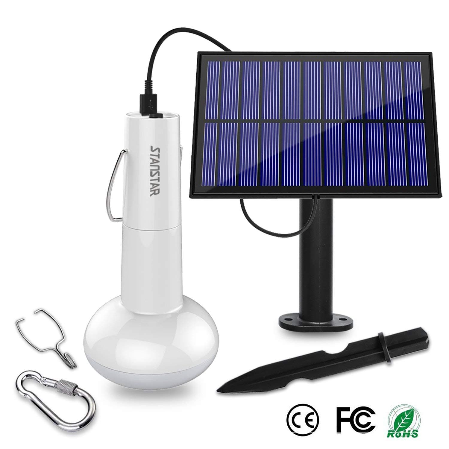 Stanstar Camping Lantern Rechargeable Lantern Portable Led Flashlight Solar Powered Tent Lamp for Outdoor Camping Hiking Fishing Emergency