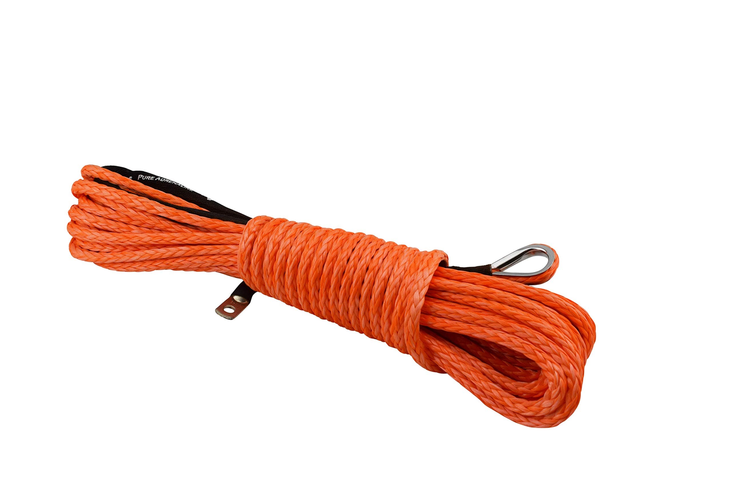 Ultimate ATV UTV Winch Rope by EL JEFE – Heavy-Duty Synthetic Automobile Tow Rope for 5.000 Winches, Robust Winch Extension Line, Lightweight 50’ x 1/4” (15.2m x 6mm) – 6.600lbs (3.000kg) - Orange
