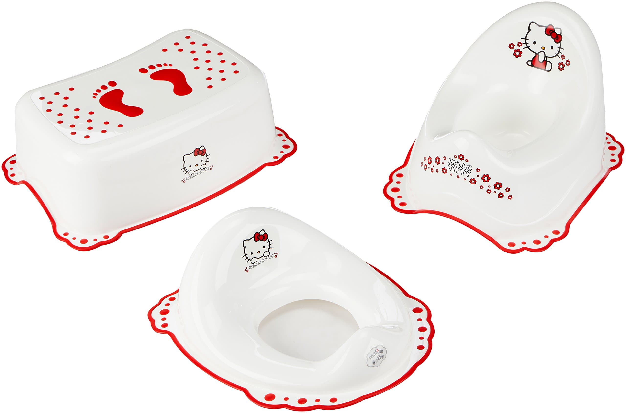 Maltex Baby Hello Kitty Toilet Training Seat, Stool & Potty Set | White
