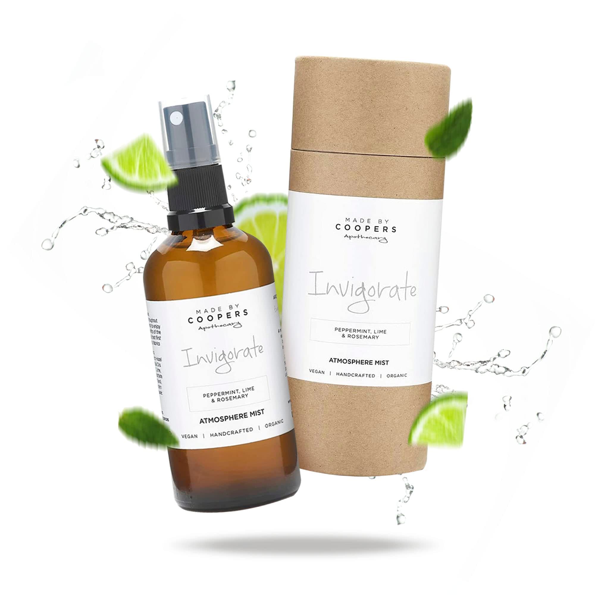 Focus Atmosphere Mist, Room Spray and Pillow Spray, Handcrafted with Mint, Lime, and Rosemary Essential Oil Blend, Air Fresheners for Home Relaxation, 100 ml - Made By Coopers