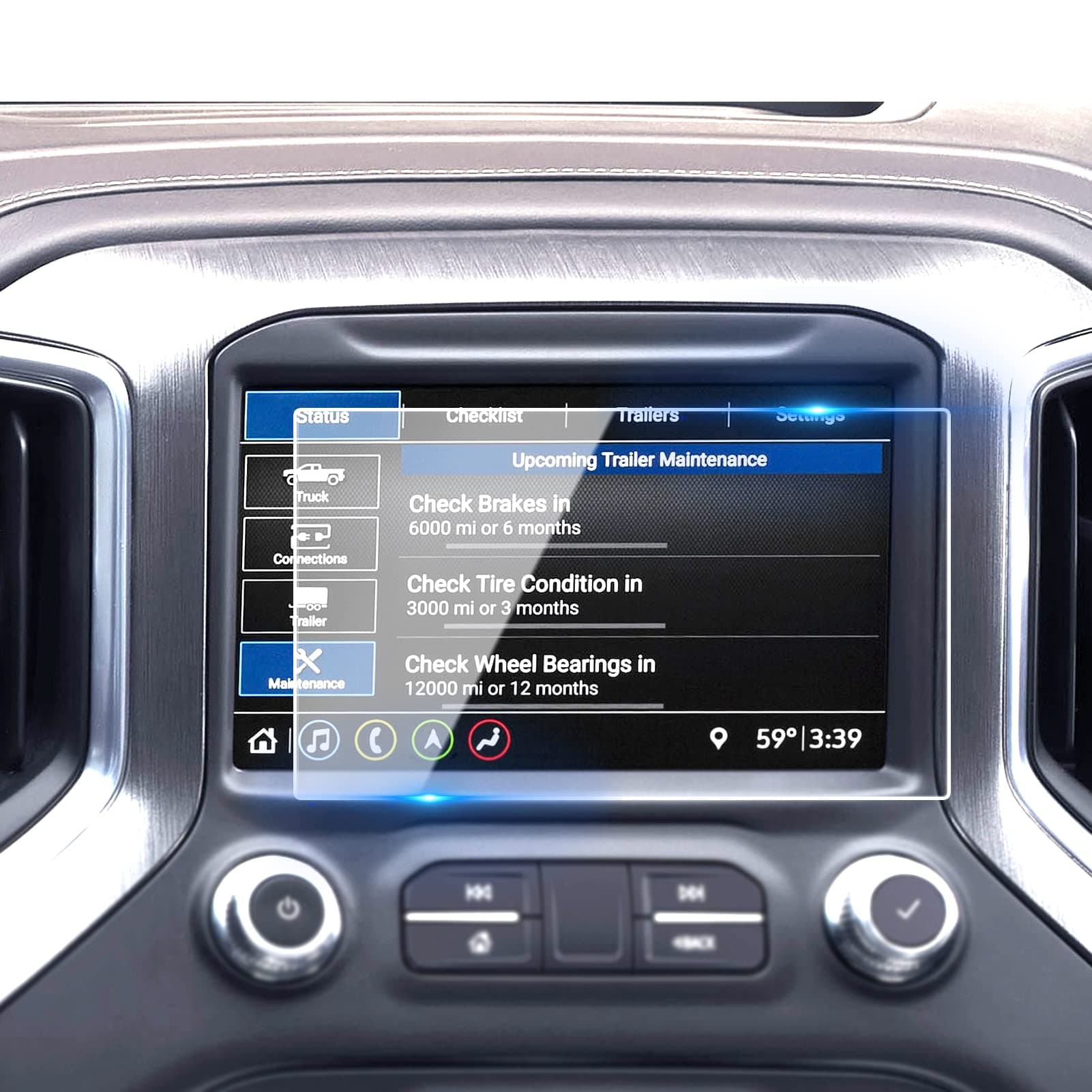 Moonlinks GMC Screen Protector for 2014-2021 GMC Sierra/Canyon Chevy Silverado/Colorado, 9H hardness Anti Glare Scratch Fingerprint Tempered Glass Center 8-Inch Screen Protector