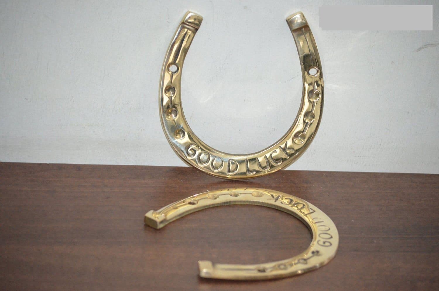 Lucky Horseshoe, Rustic Finish, Lightweight and Made of Brass