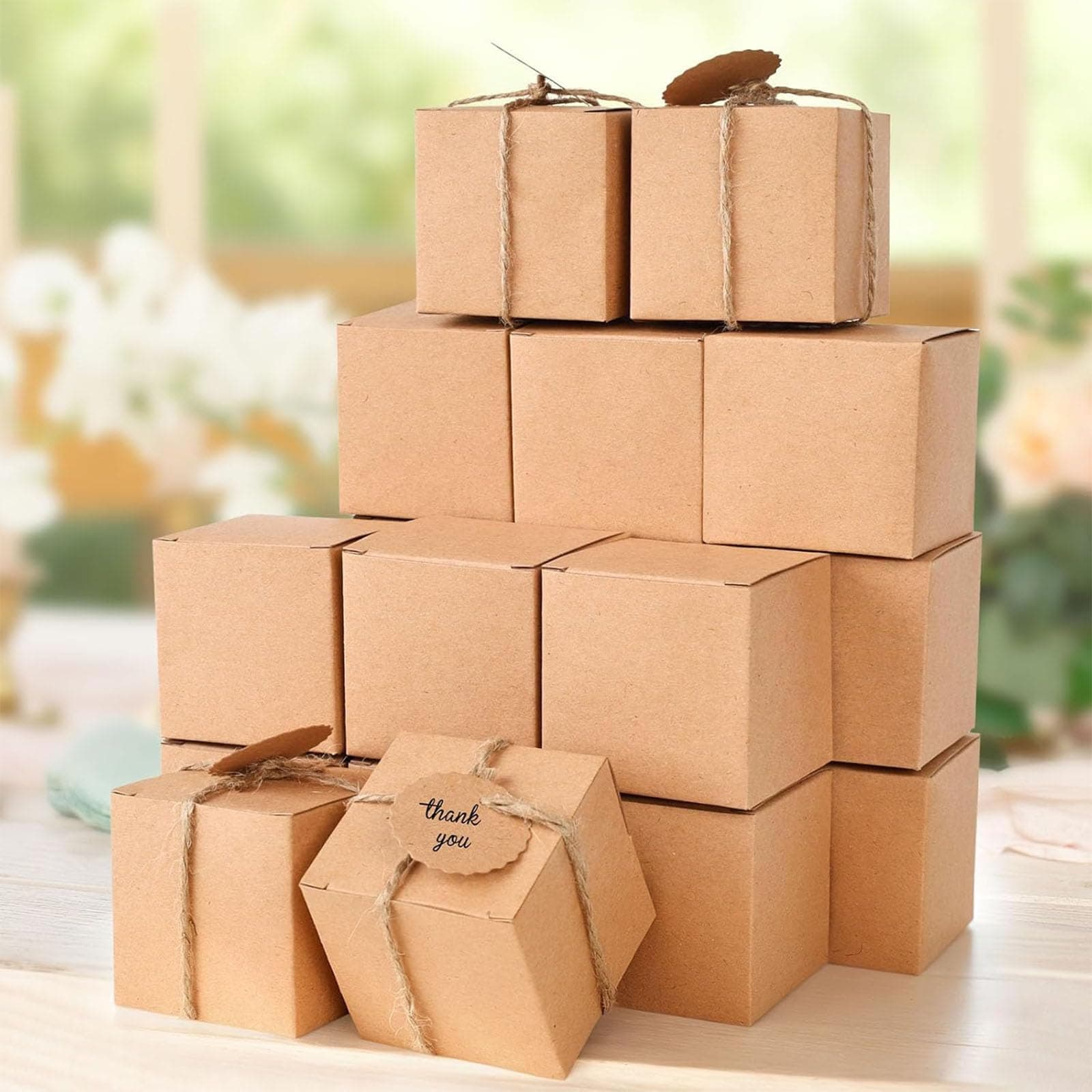 VGOODALL 50PCS Small Gift Boxes, 2 x 2 x 2 inches Mini Party Favor Boxes with Blank Tags for Wedding Bridal Shower Birthday Party DIY