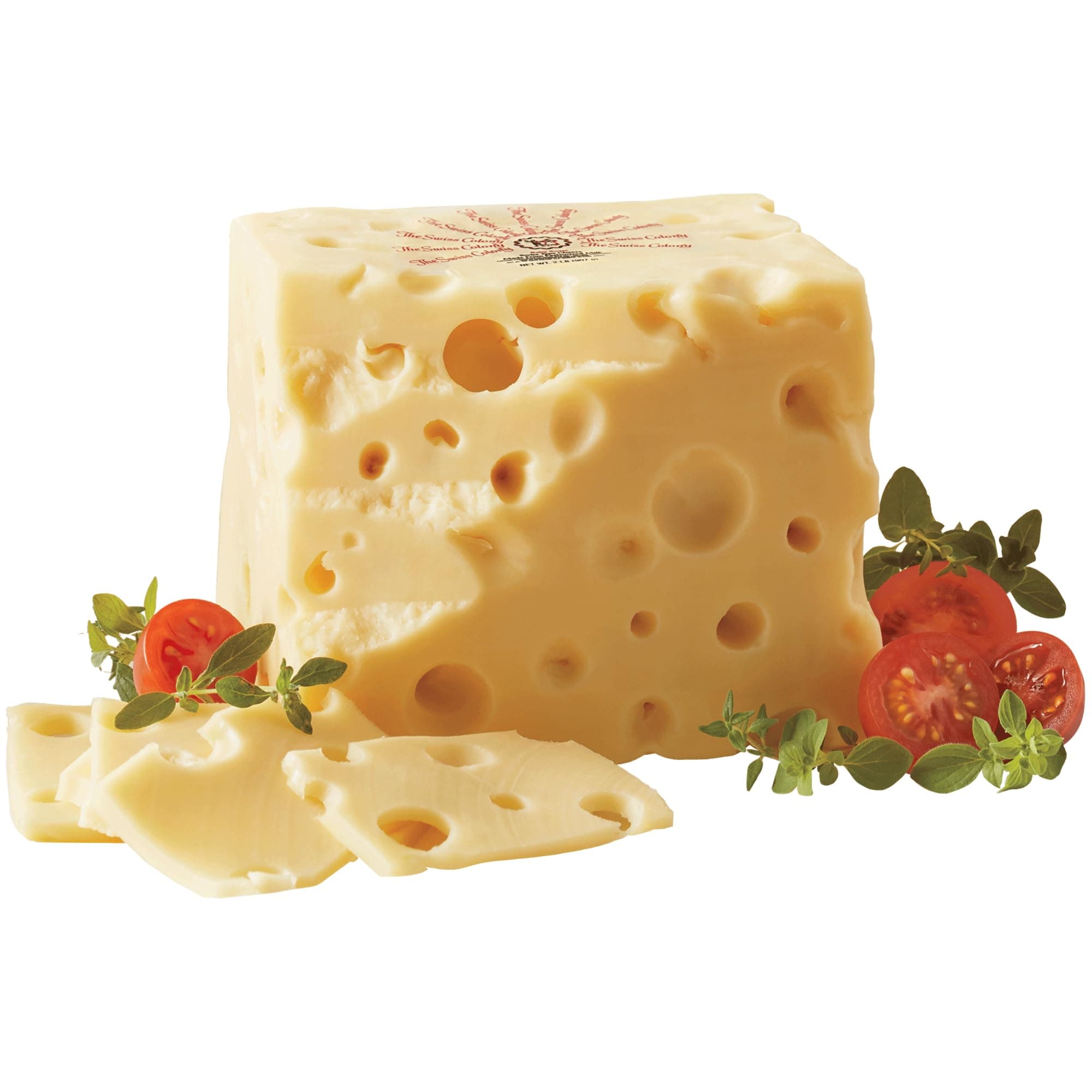 The Swiss Colony Big Baby Swiss Cheese – Handcrafted Swiss Cheese Block with Buttery Rich Flavor and Creamy Smoothness, 1 lb. 2 oz. Food Gift for Holidays and Cheese Snacks