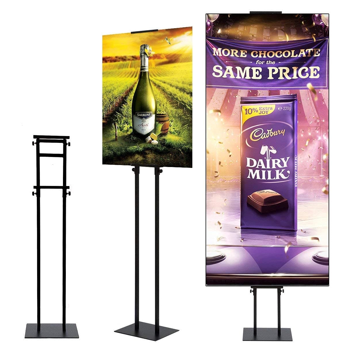 HUAZI Poster Stand for Display Double-Sided Heavy Duty Sign Stand Holder Floor Freestanding Poster Board Stand with Base Adjustable Height Up to 75inches for Board & Foam,Black