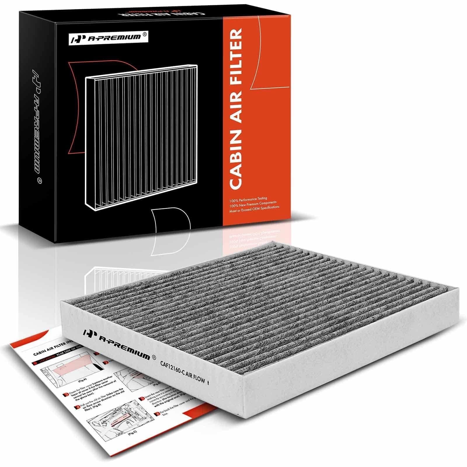 A-Premium Cabin Air Filter with Activated Carbon Compatible with Hyundai Kona, Tucson, Veloster, Venue & Kia Soul, Sportage, 2016-2022, 1.6L 2.0L, Replace# CF12160, 97133D1000