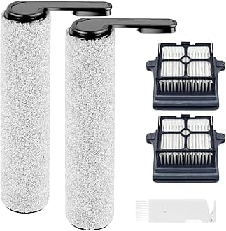 Replacement Brush Rollers and HEPA Filters for Tineco Floor ONE S6 / S7 Pro Cordless Wet Dry Vacuum Cleaner 2 Brush Rollers, 2 HEPA Filters with Clean Tool