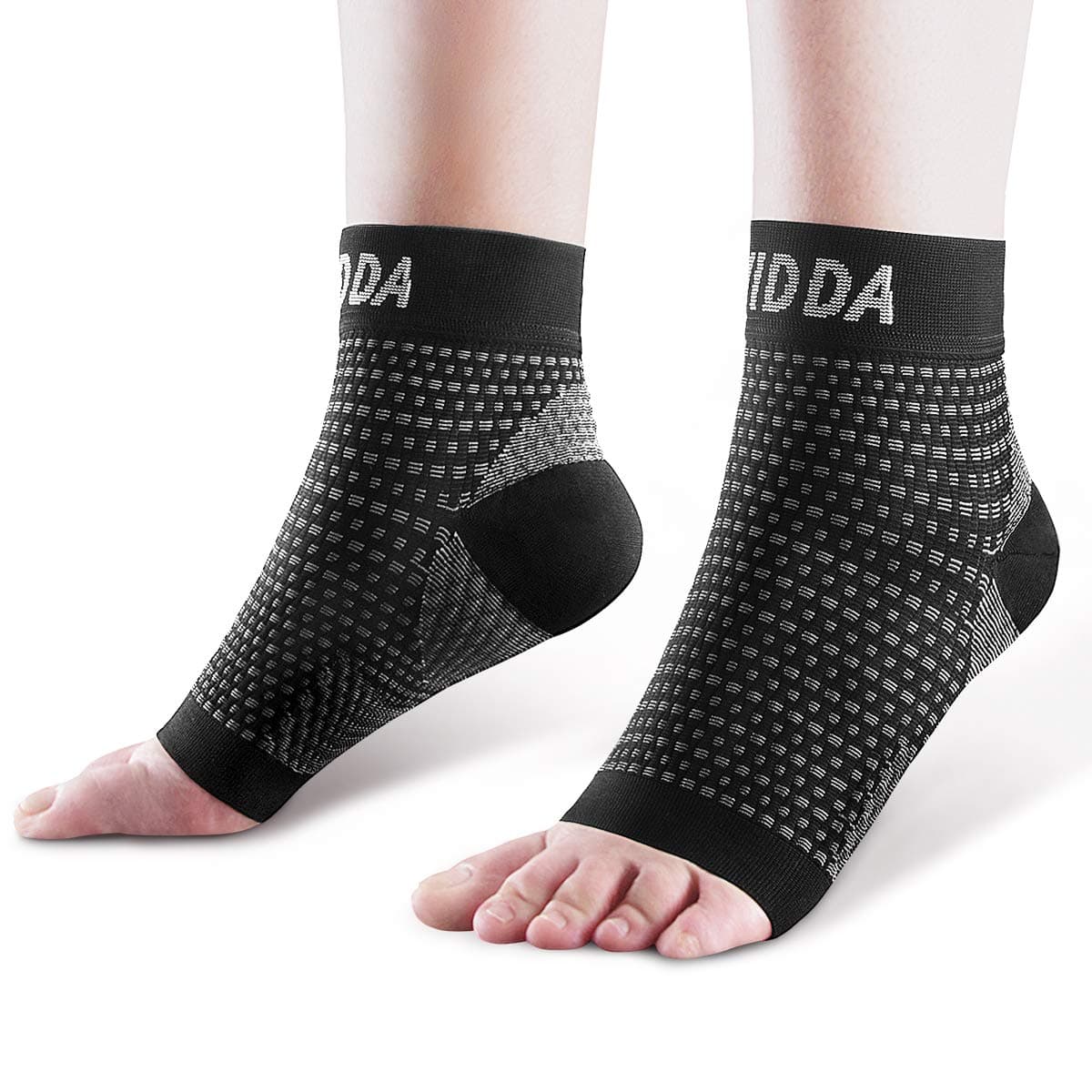 Plantar Fasciitis Socks 1 PAIR, Compression Foot Sleeves for Sport Arthritis Pain Relief, Ankle Support Brace for Men and Women Black L