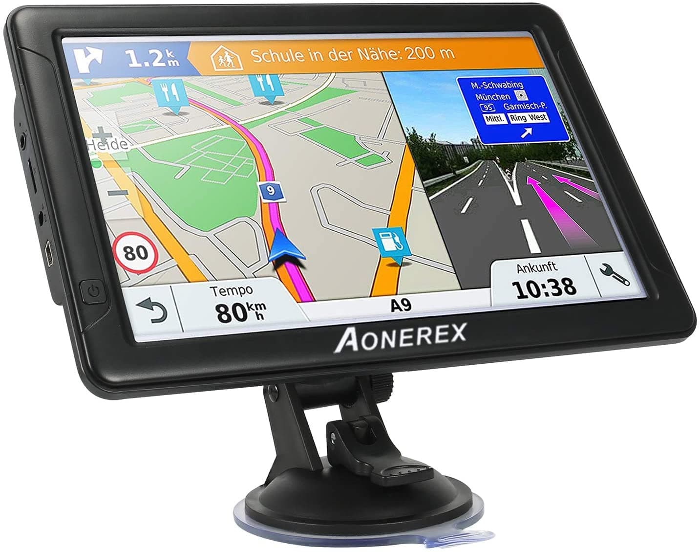 GPS Navigation for car, 9-inch Car GPS High-Definition Touch Screen 8GB 256MB Satellite Navigation,2022 Upgrade with Lifetime Map, Voice Turn Instructions