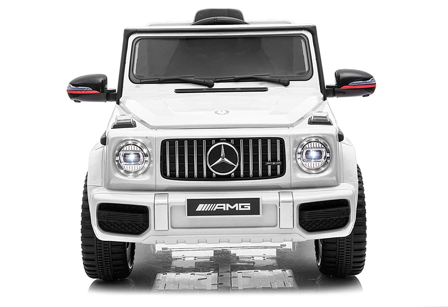 X IANGYU Licensed Amg G63 Ride On Car For Kids, White, 12V, 0002-WHITE