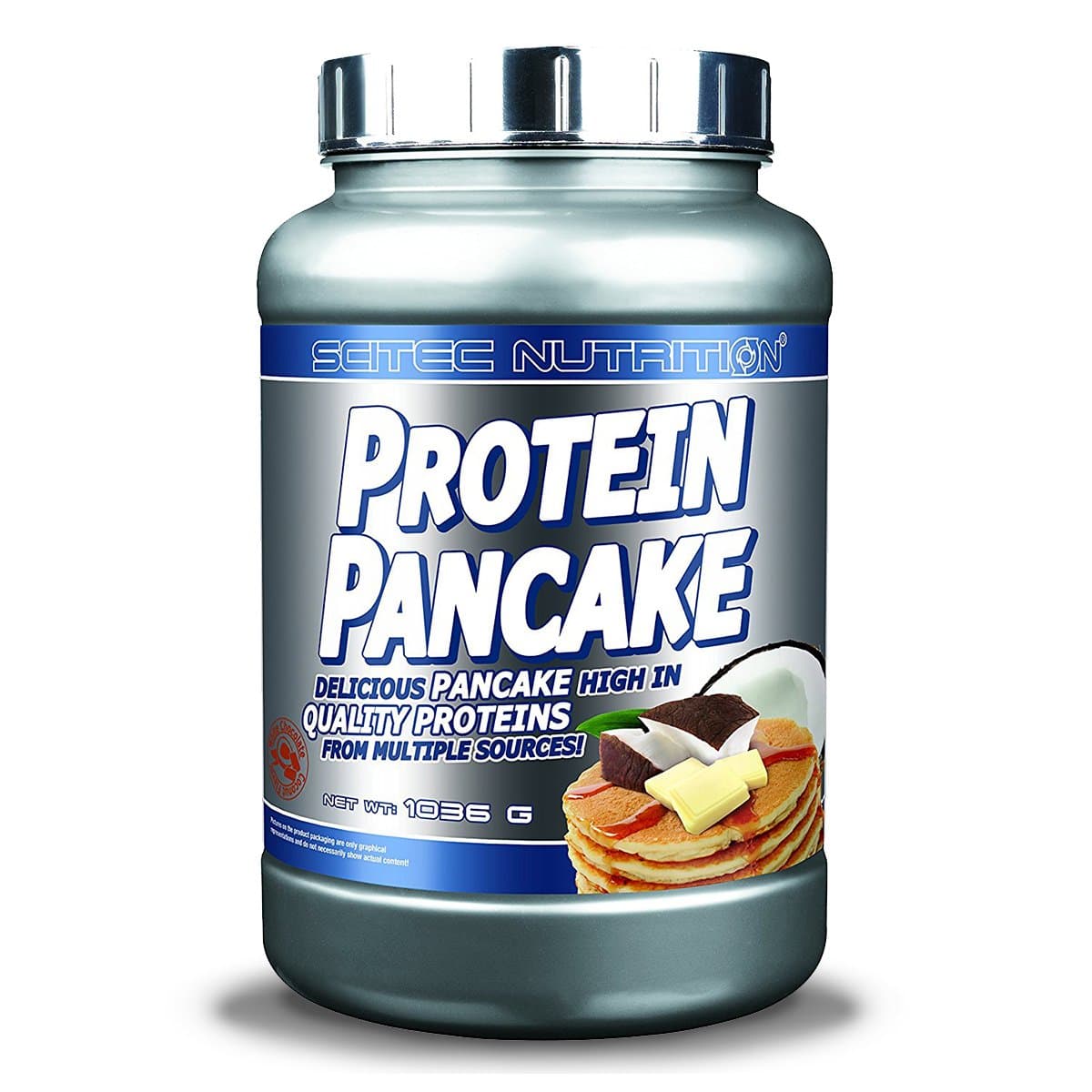 Protein Pancake – Delicious, Fiber-Rich Breakfast Alternative – Palm Oil-Free – Source of Dietary Fiber, 1036 g, White Chocolate-Coconut