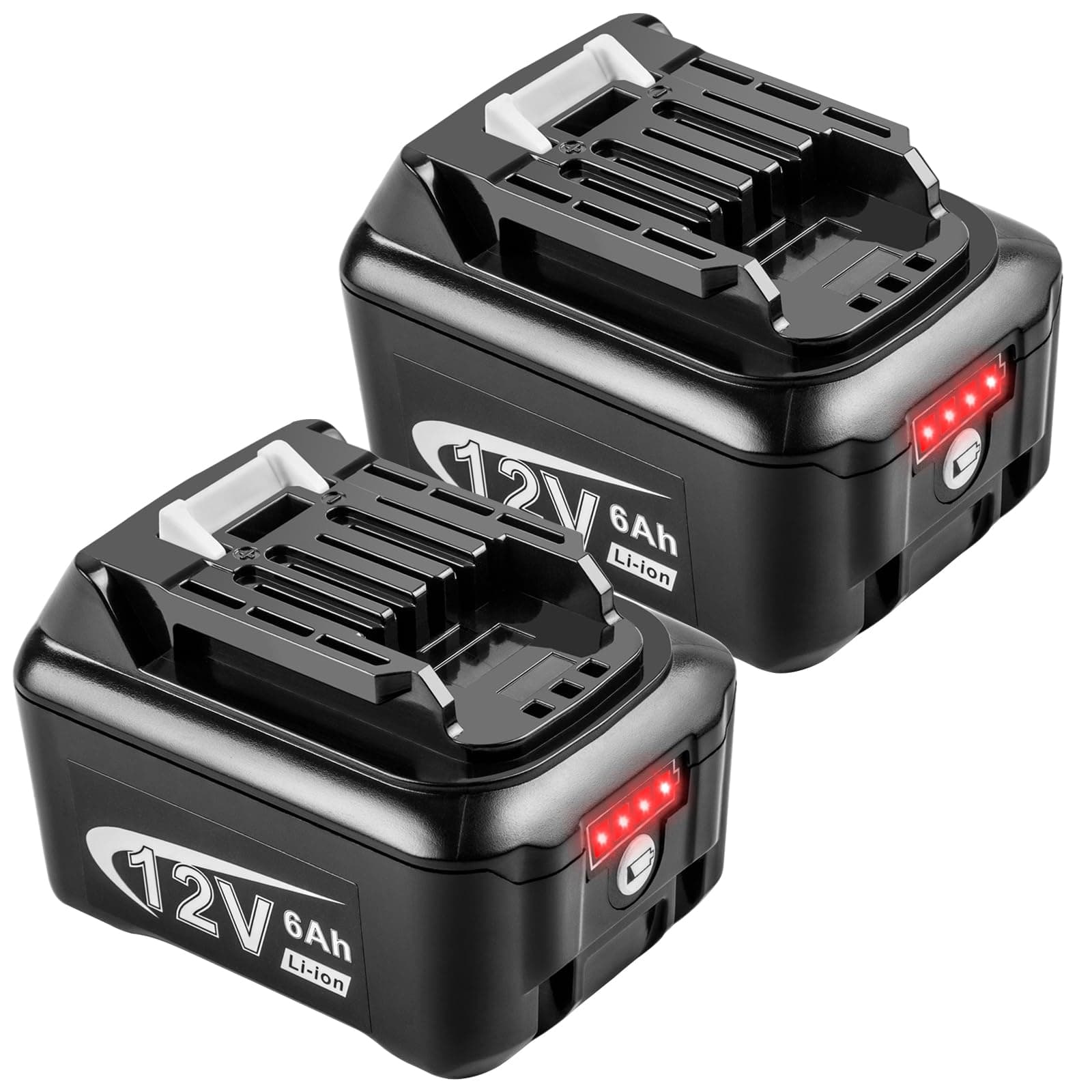 Futurebatt 2-Pack 12V High-Output 6.0Ah Battery for Makita BL1021B BL1041B Power Tools 12-Volt max CXT Lithium-Ion Battery