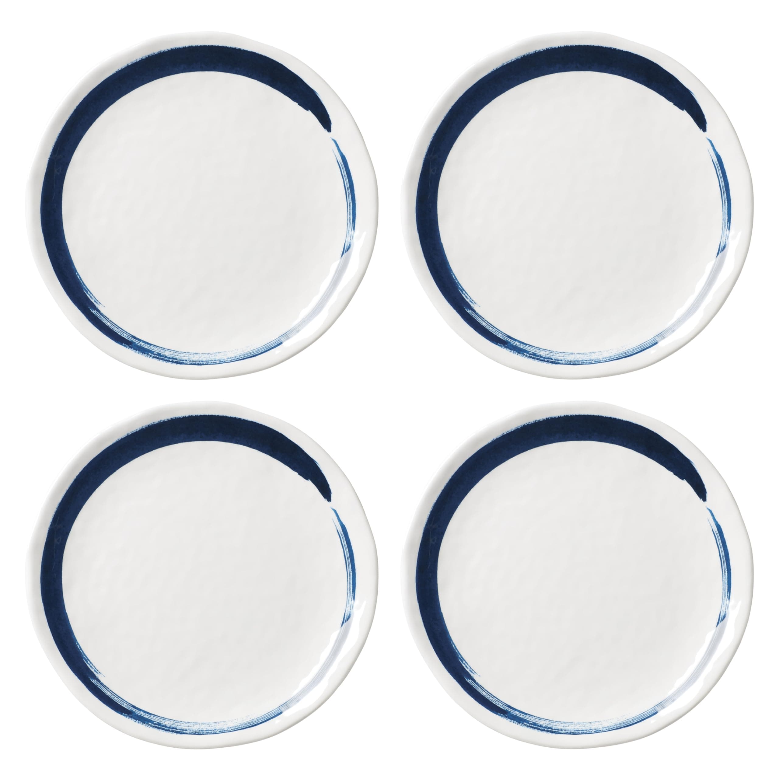 895237 Blue Bay Melamine Dinner Plates, Set of 4, Lightweight Melamine Material