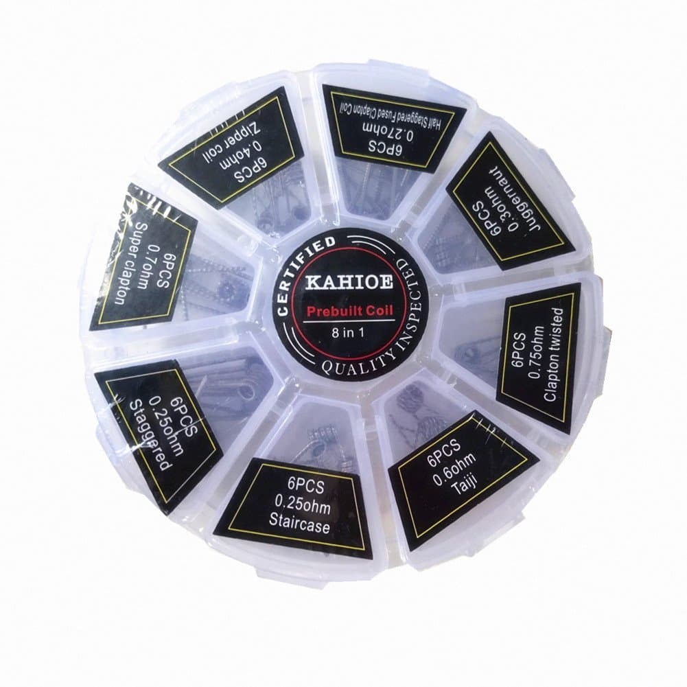 Ambrose 48PCS Prebuilt Coil Kit 8 in 1 Super Clapton/Staircase/Juggernaut/Clapton Twisted Coil/Zipper Coil/Taiji/Half Staggered Fused Clapton Coil/Staggered (48pcs/Box)