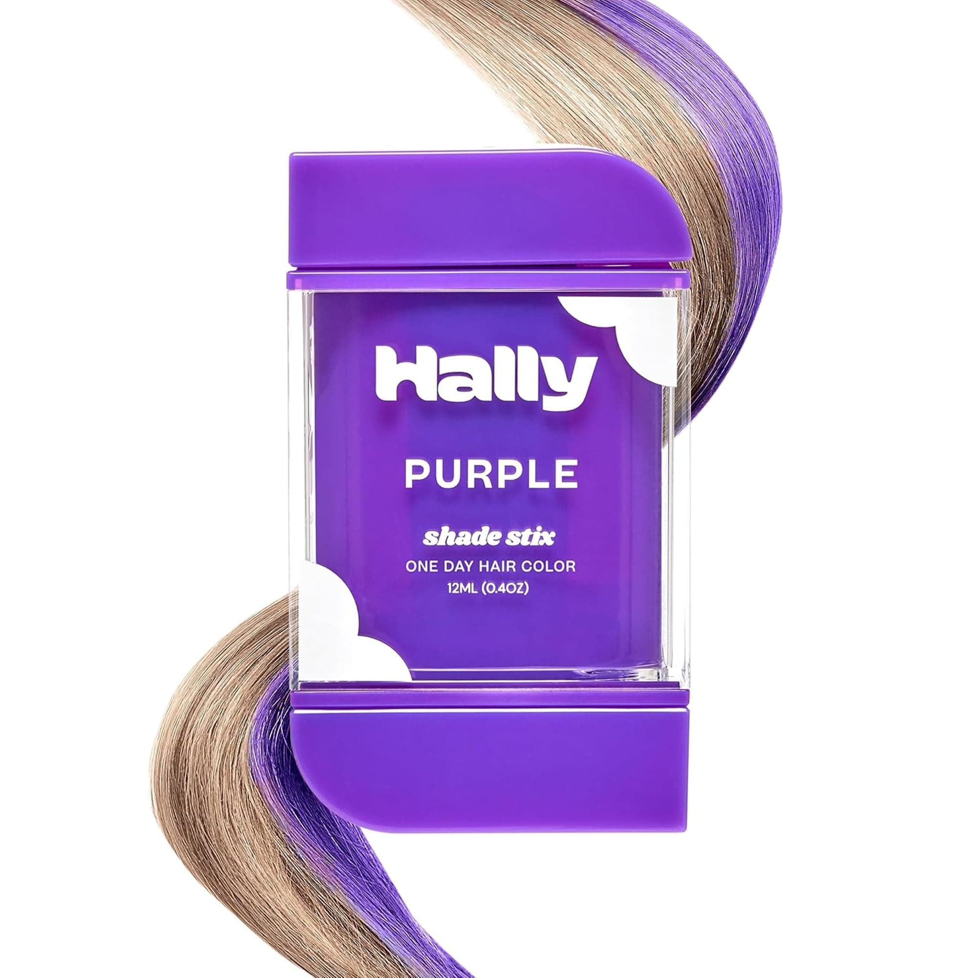 Hally Hair Temporary Hair Color, Shade Stix (Purple) - Hair Makeup Accessories for Kids, Teens & Adults - 12 ml Washable Hair Chalk & Dye for Festivals, Sporting Events & Parties