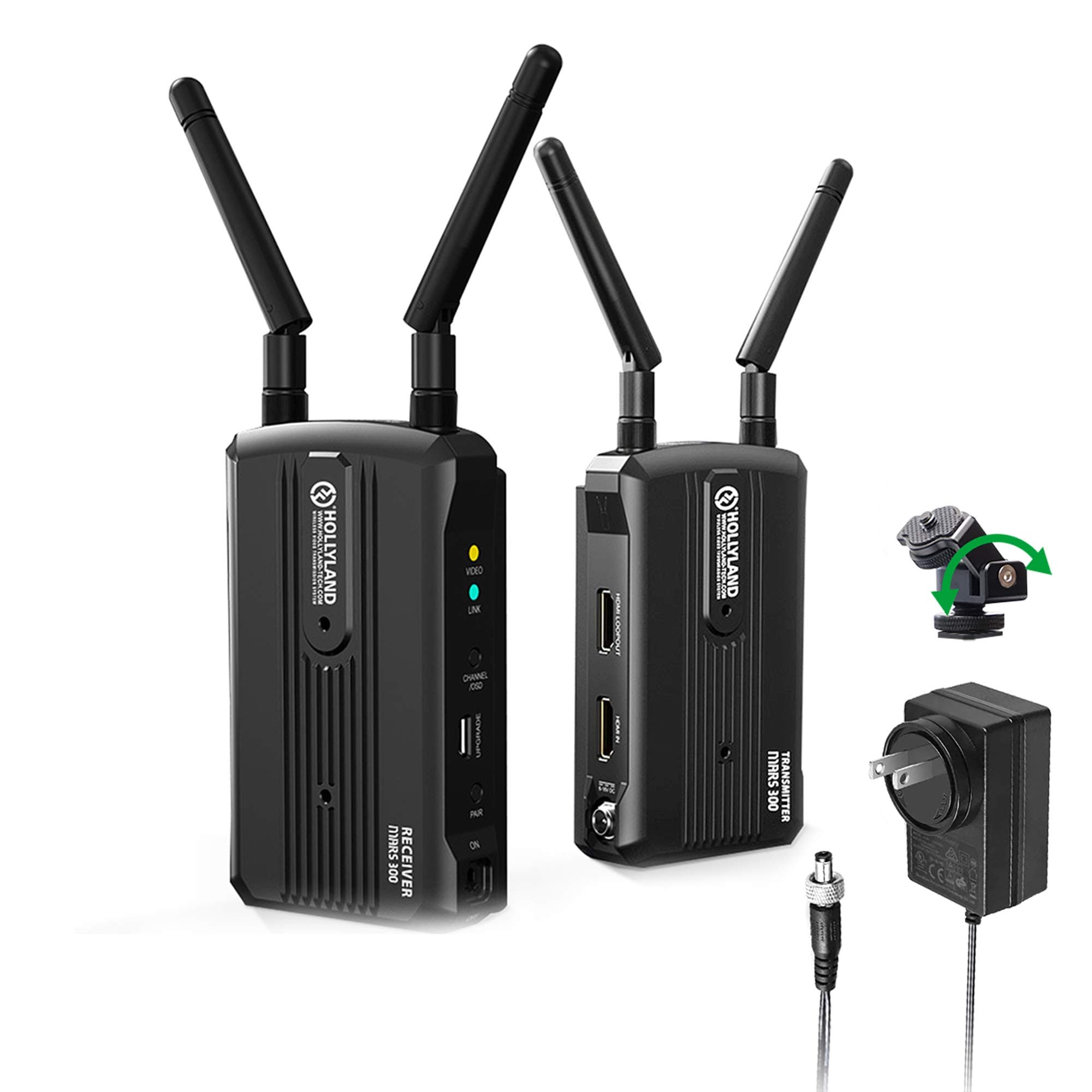 Wireless HDMI Video Transmission System, Hollyland Mars 300 5G Image Transmitter and Receiver Kit Support HD 1080P 300 Feet for Vlog, Live Streaming, Multi-Camera Production