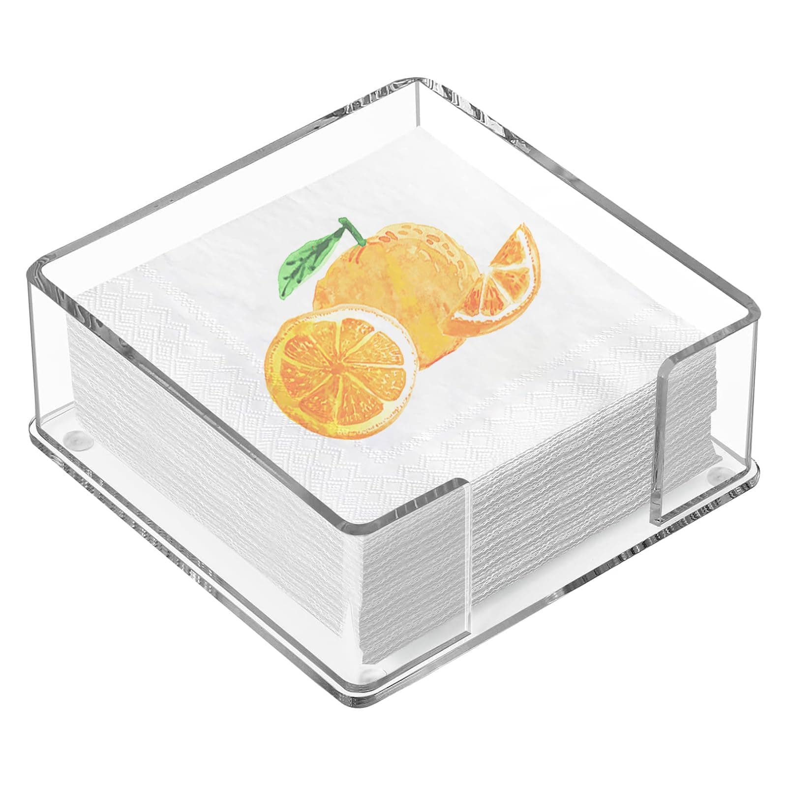ZWIN Acrylic Cocktail Napkin Holder,5.5” x 5.5” Clear Napkin Holder for Table,Beverage Napkin Holder Acrylic Napkin Holder Square for Bar,Party, Dinner, Kitchen & Bathroom.