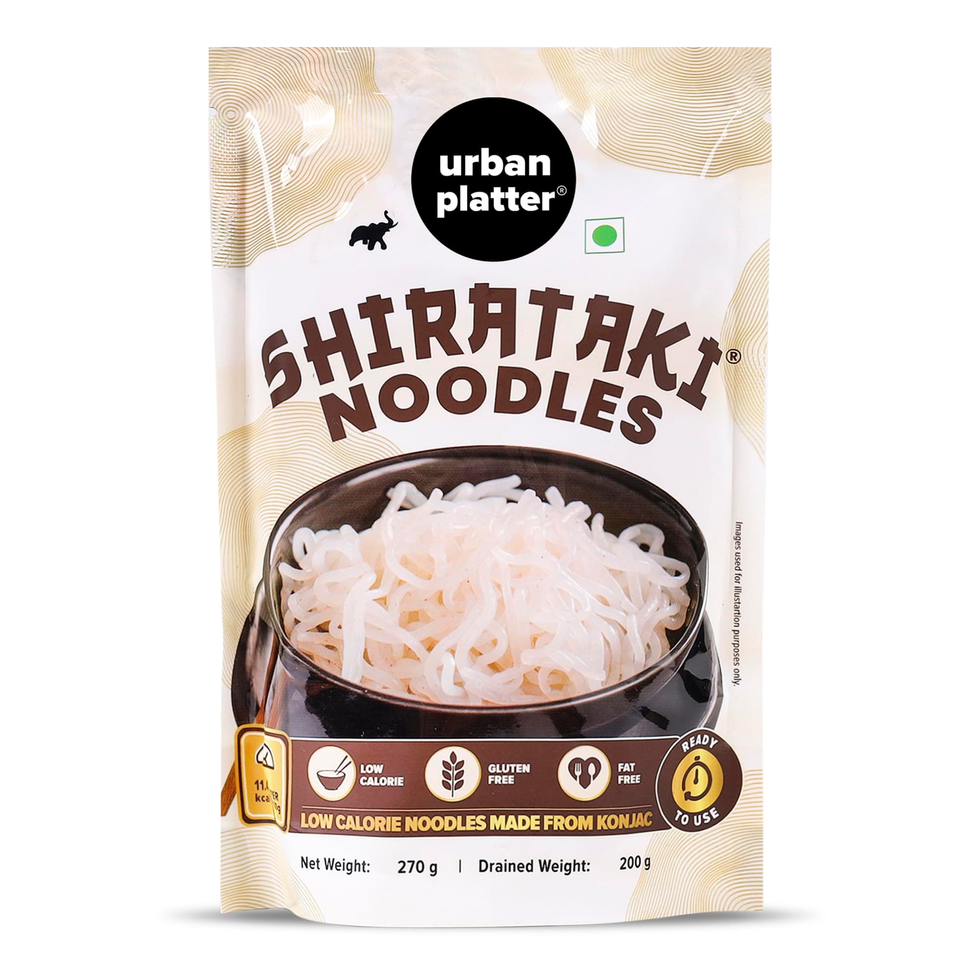 Shirataki Noodles, 270g [Keto-Friendly; Low-Carb, Fat-Free, Gluten-Free; Ultra-Low Calorie Konjac Miracle Noodles]