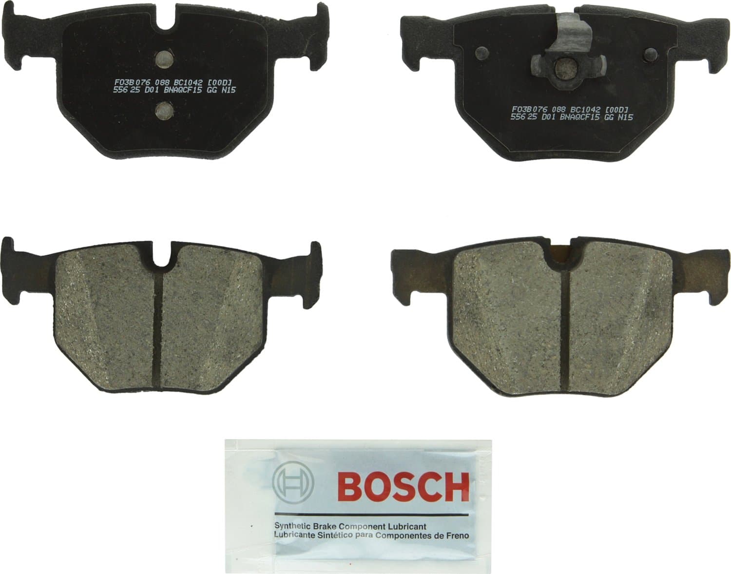 BOSCH BC1042 QuietCast Premium Ceramic Disc Brake Pad Set - Compatible with Select BMW 525i, 528i, 528i xDrive, 528xi, 530i, 530xi, 535i xDrive, 535xi, X5, X6; REAR