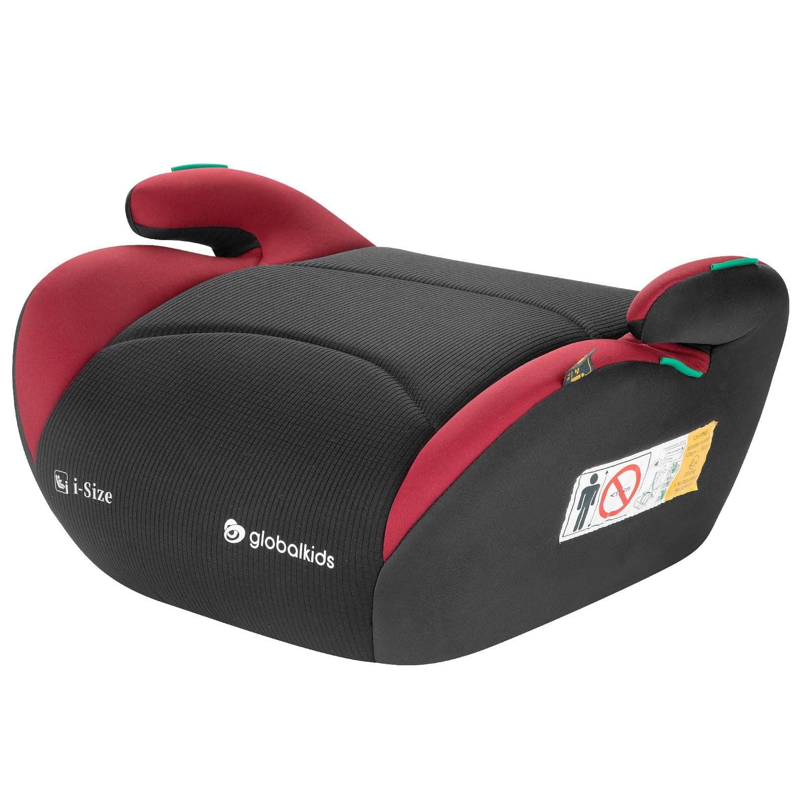 globakids I-Size Booster Car Seat - 125-150cm ,Child Booster Seat,Comfortable, Compact & Lightweight,Portable Car Seats for Kids,ECE R129，Red Black