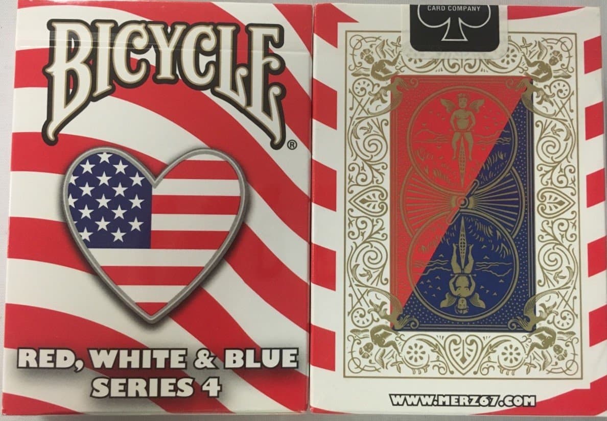 USPC Bicycle Red, White and Blue Series 4 Heart Design Playing Cards