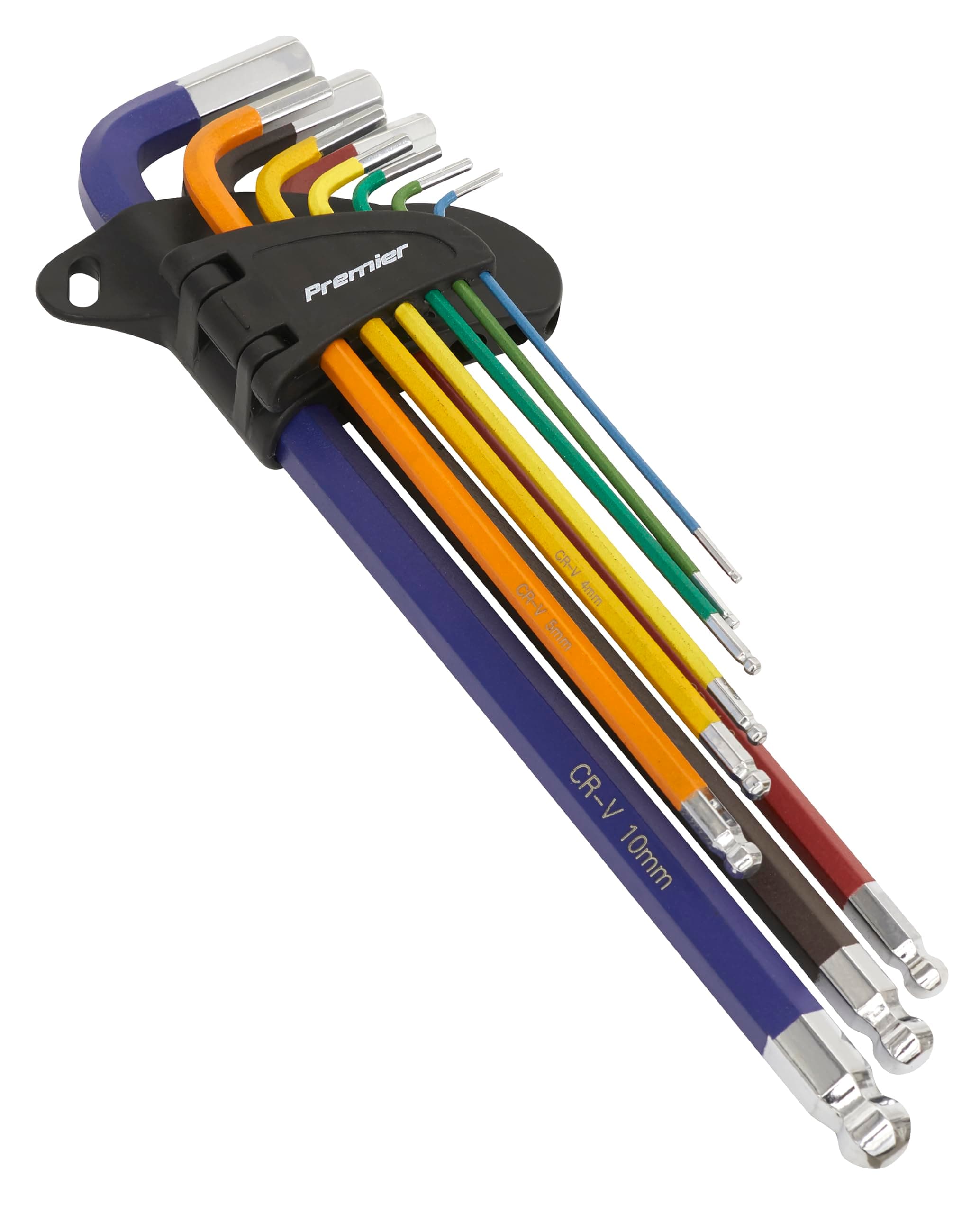 Ak7191 Ball-End Hex Key Set 9Pc Colour-Coded Extra-Long Metric