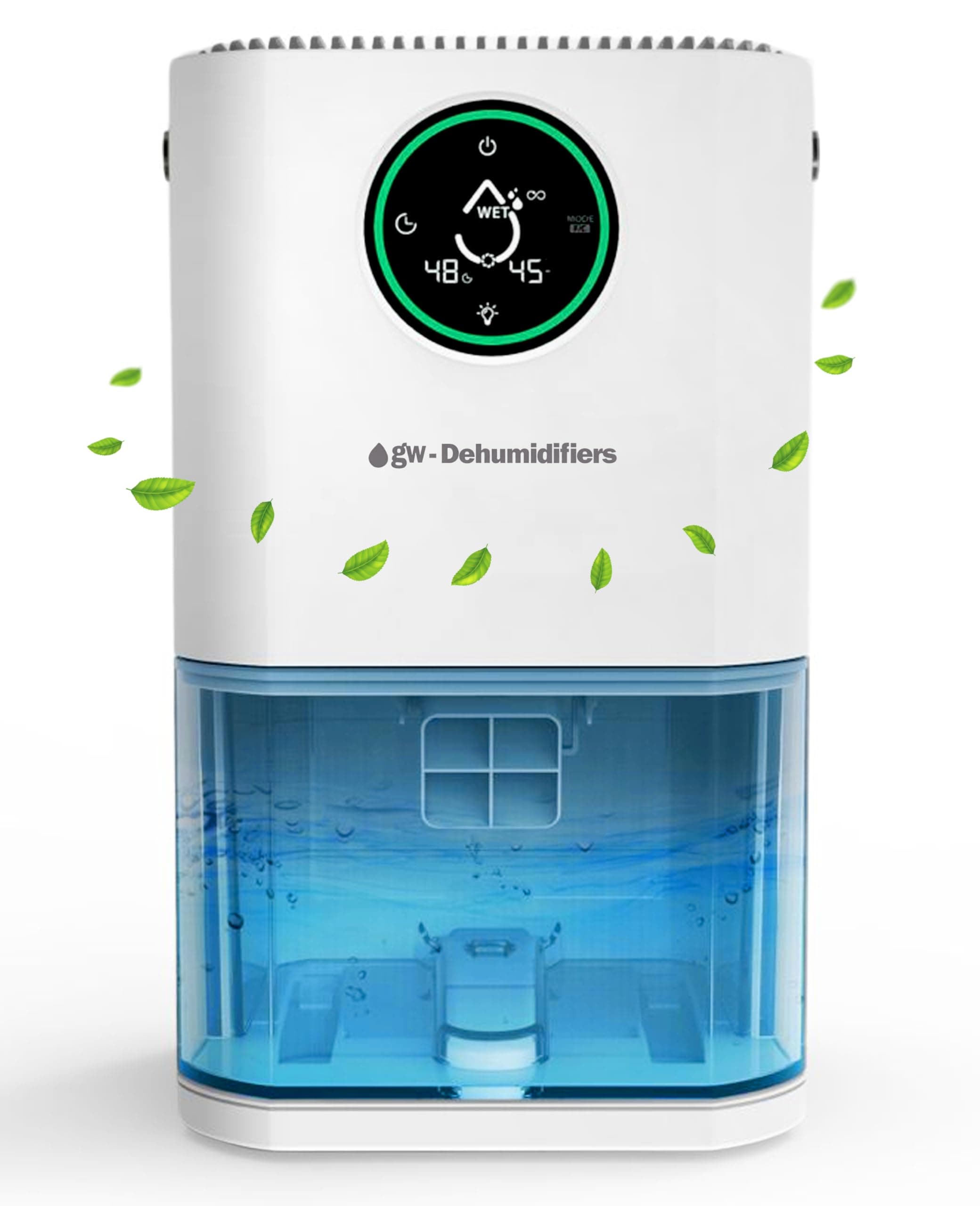 2000ml Gw-Dehumidifiers LED for Home Damp - Quiet Mode & 7 Timers - Electric Dual Peltier Device for High Performance -Portable & Auto TurnOff -Quiet Dehumidifier for Bedroom, Bathroom RV-