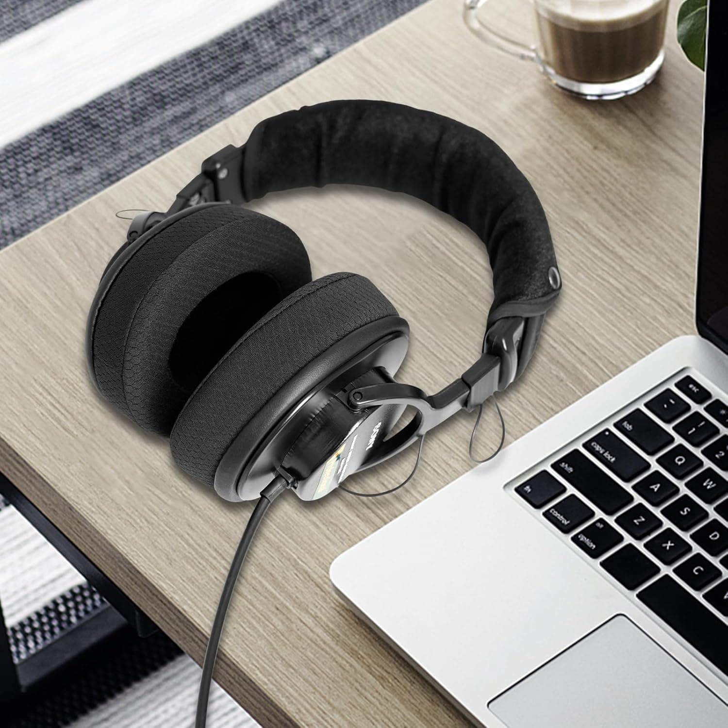 Replacement Ear Pads for Sony MDR 7506 - GVOEARS Earpad Mesh Fabric Cushions for MDR V6 V7 MDR-CD900ST Headphones with Memory Foam (Black)