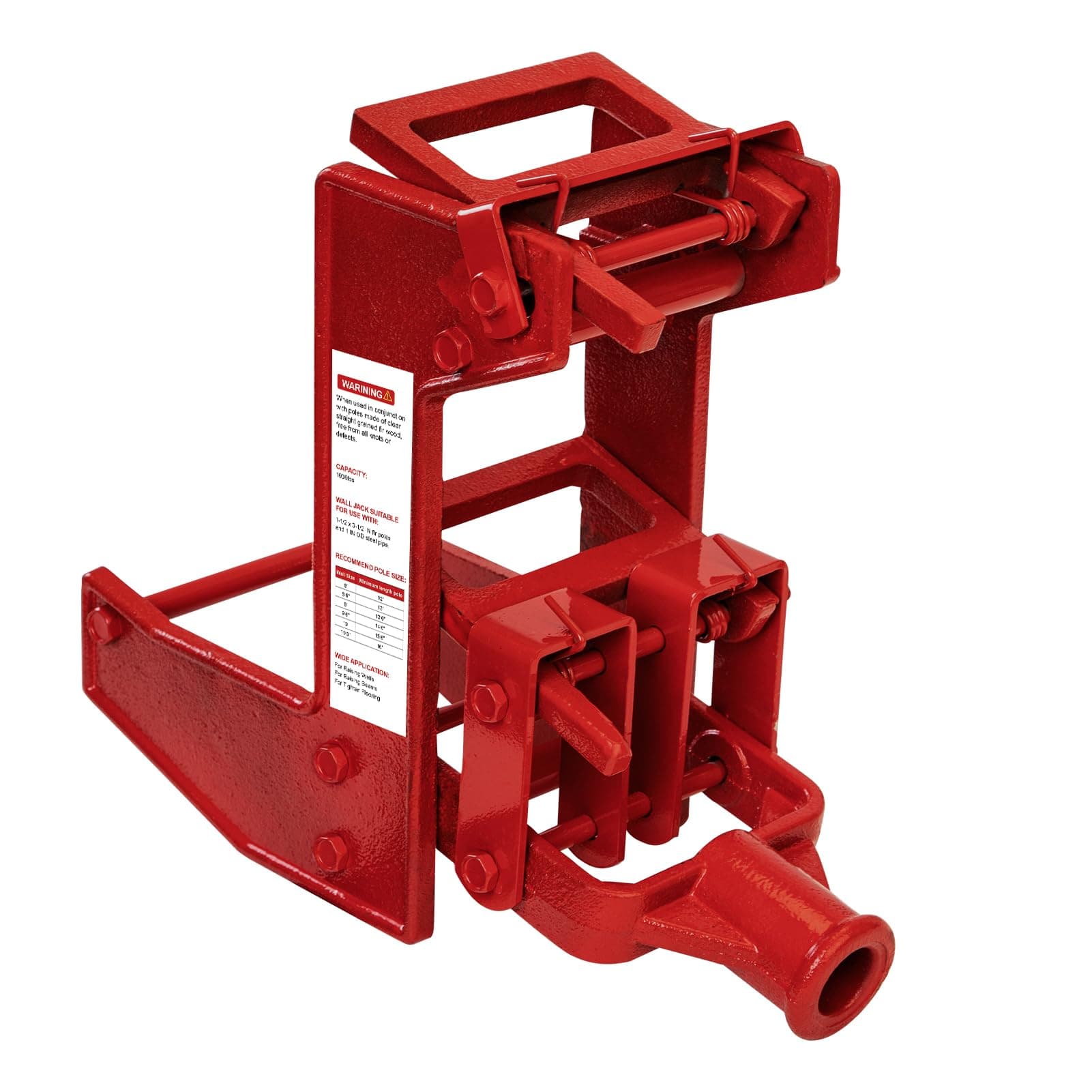 Wall Jack, Portable Wall Jacks for Framing, Use with 1-1/2 X 3-1/2 in Fir Poles Or 1 in Od Steel Pipe, Malleable Casting Iron Wall Jack for Lifting Wall Beams, Capacity of Lifting 1,000 lbs
