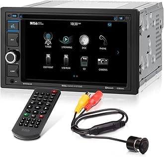 BVB9364RC Car Stereo - Double Din, 6.2 Inch Touchscreen, Bluetooth, CD DVD Player, AM/FM Radio Receiver, Backup Camera, USB, SD, Wireless Remote Control
