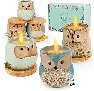 Home Scented Candles Gifts for Women 6 Pcs Birthday Gifts for Women Owls Candles Gifts for Women