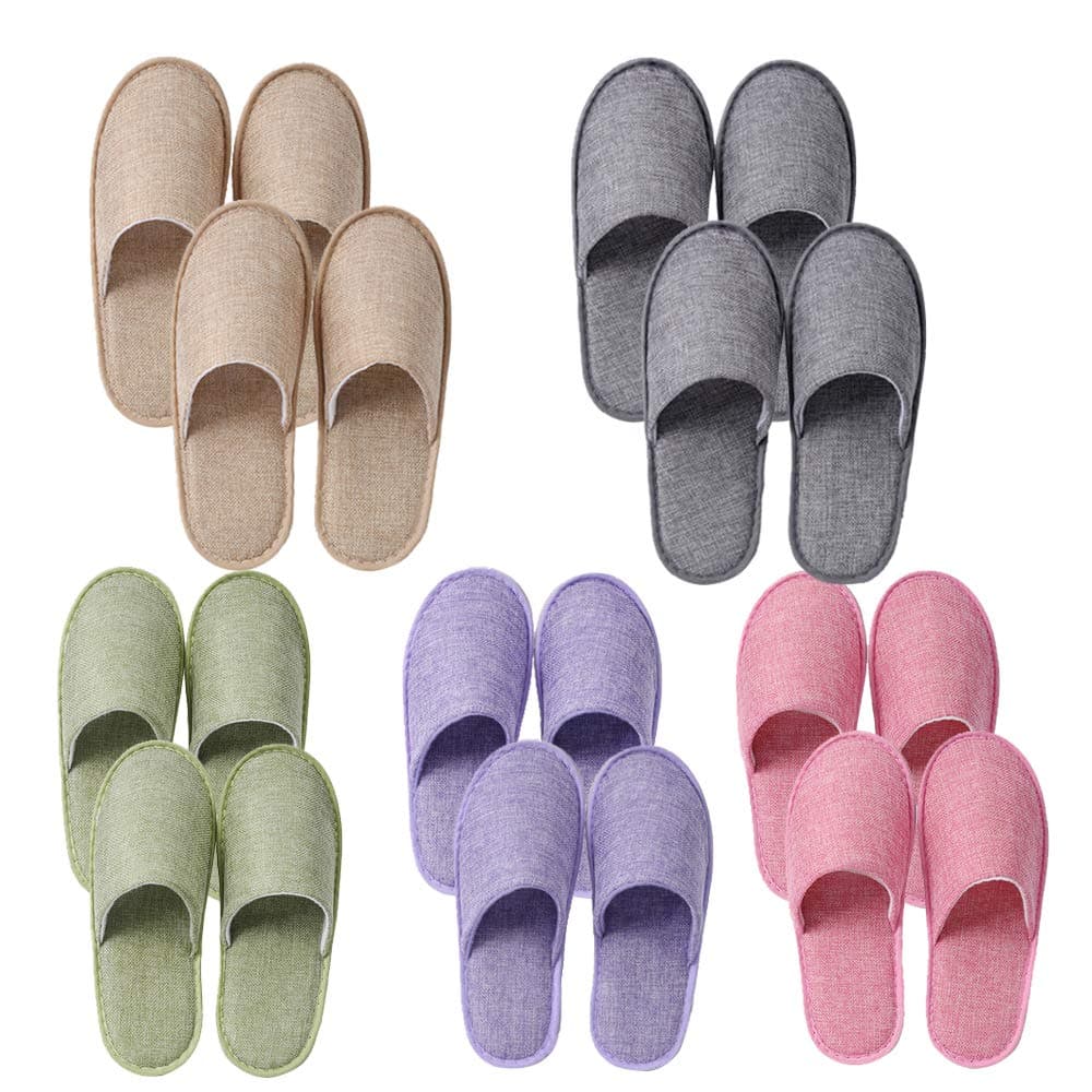 UILB5~10 Guest Disposable Slippers for House, Family, Spa, Hotels Office - Mixed Multi-Color Slippers Home Party, Housewarming, Open House.