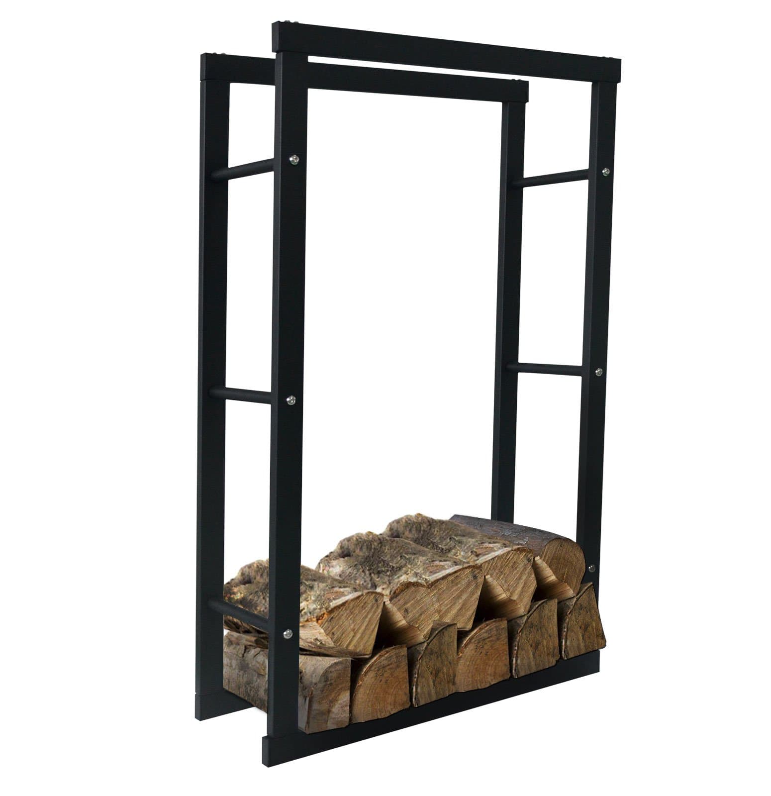 Solarnovo Firewood Rack Black Stacker,3 sizes (100*25*100cm)