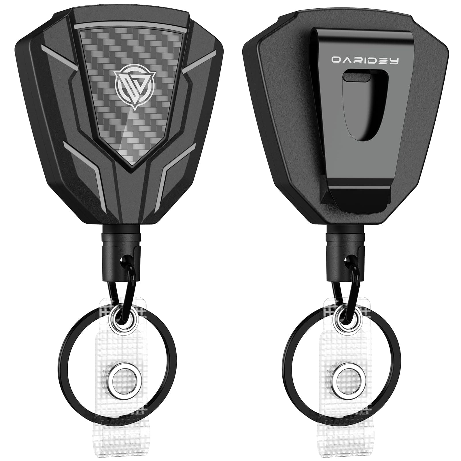 OARIDEY Heavy Duty Retractable Keychain with Belt Clip, Retractable Badge Holders, Badge Reels Retractable with Key Ring