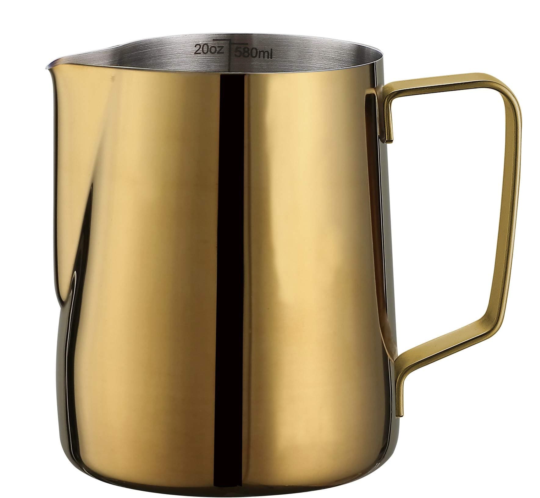 Milk Frothing Pitcher 20oz Stainless Steel Cup Perfect for Latte Cappuccino Stainless Steel Milk Frother Steaming Pitcher Rose Golden Color 600ml