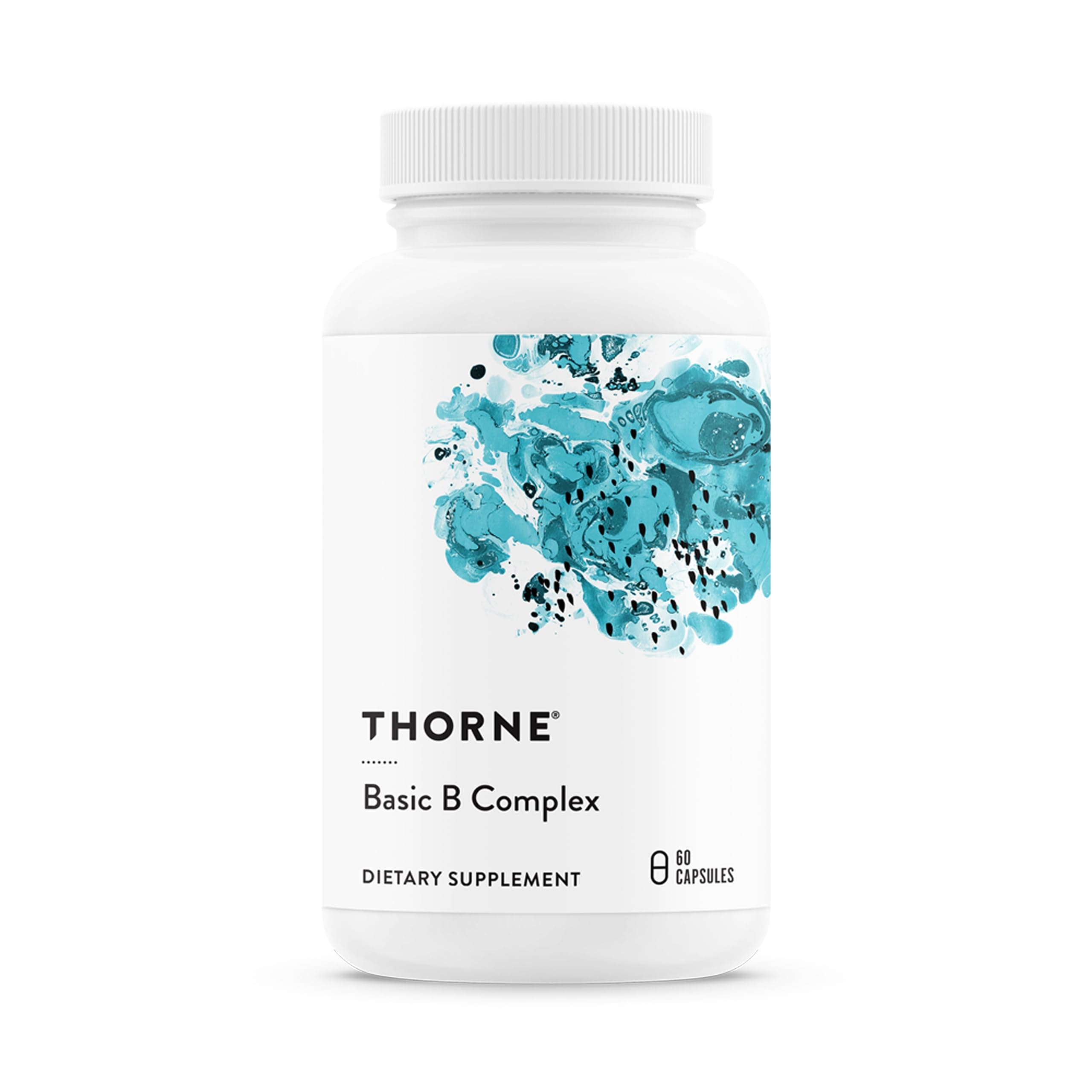 Thorne Vitamin B Supplement, Basic B Complex, Active Vitamin B and Choline Blend, 60 Capsules, Set of 1, Total 60 Tablets / 30 Day Supply